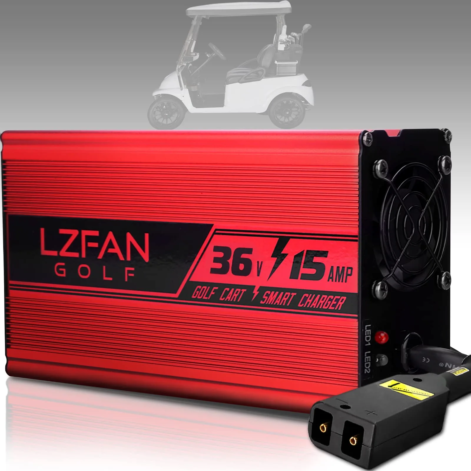 LZFAN 36V 15A Charger for E-Z-GO TXT, D-Style Plug
