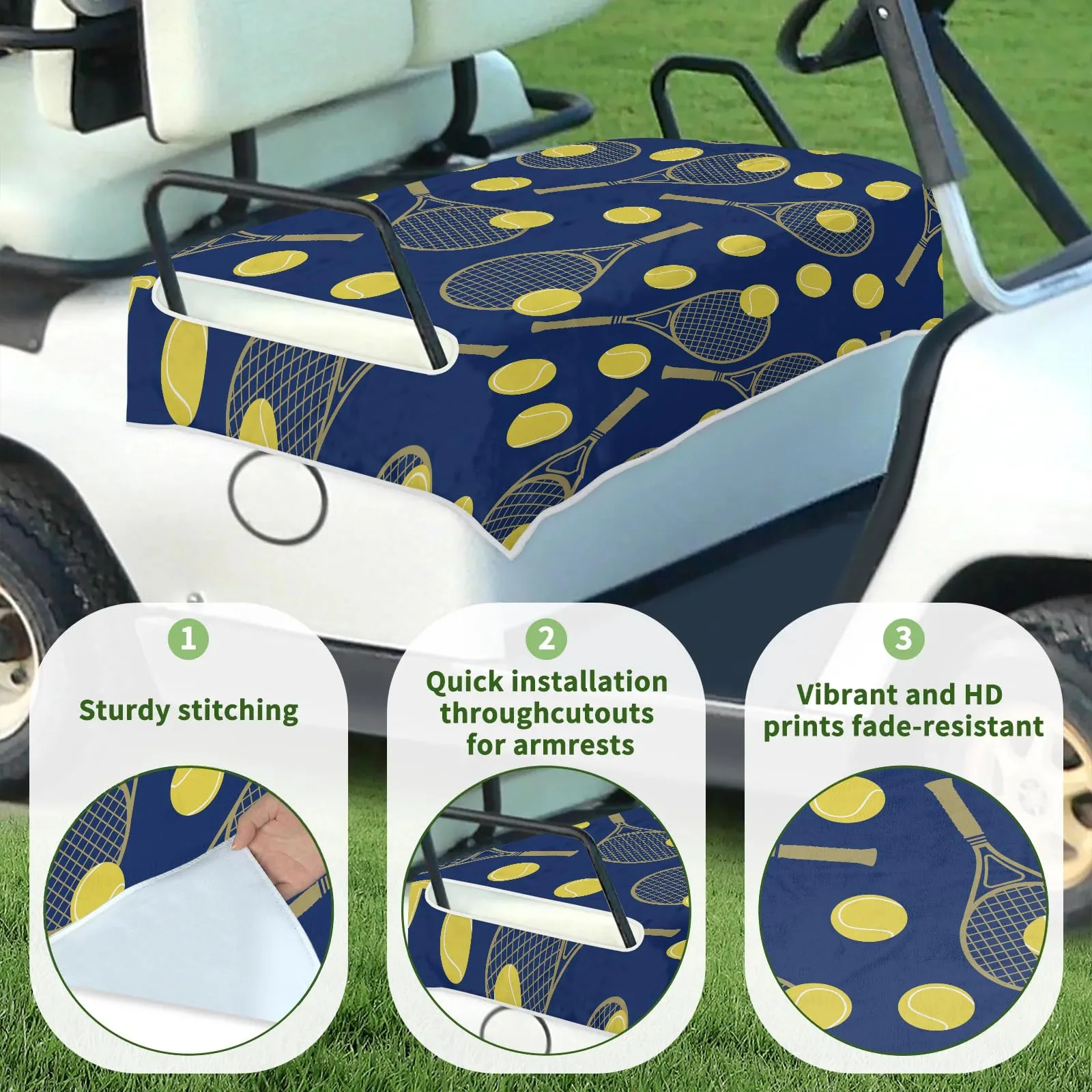 Tiveruda Golf Cart Seat Cover for Double Seats, 51 x 31 in image 3