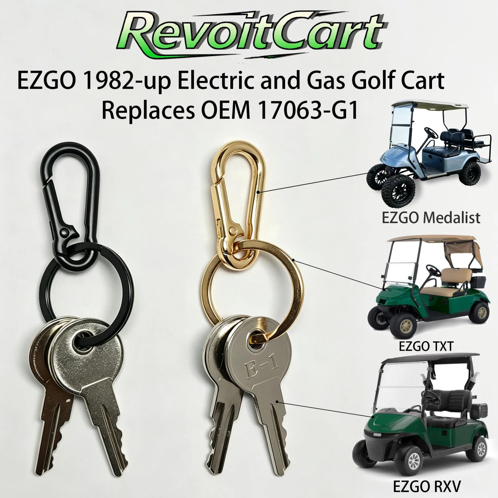 RevoitCart E-Z-GO Golf Cart Ignition Keys, 4-Pack image 3
