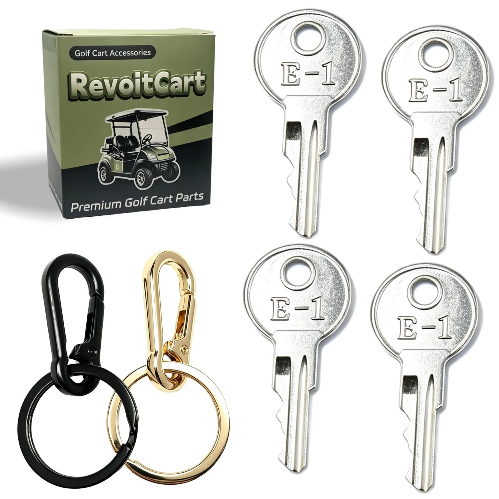 RevoitCart E-Z-GO Golf Cart Ignition Keys, 4-Pack