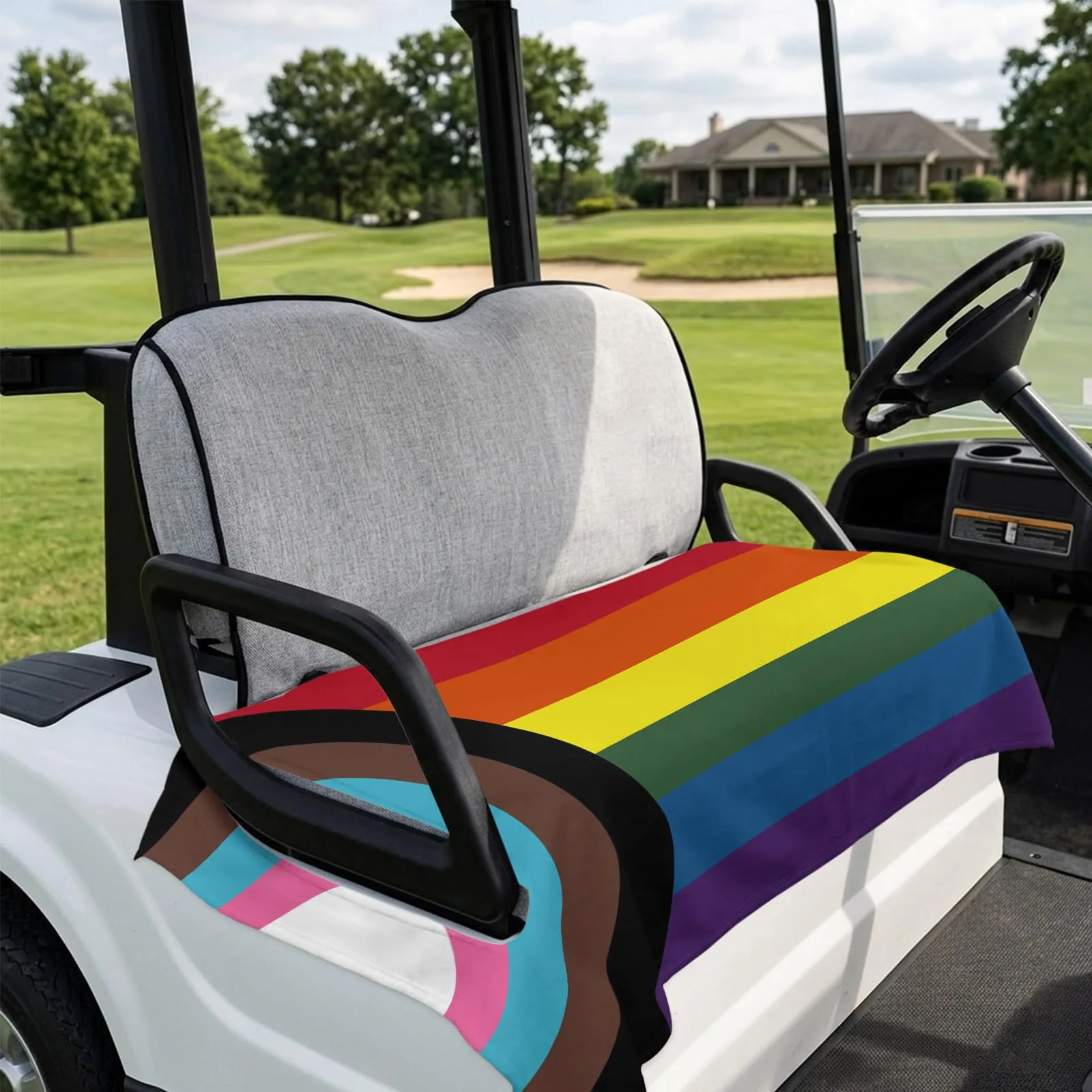 DecorLovee 51" x 31" Microfiber Golf Cart Seat Cover Towel - Orange image 4