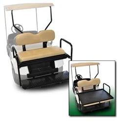 Parts Direct Rear Flip-Down Seat Kit for E-Z-GO TXT (1994 & Up) SEAT-611T - Tan
