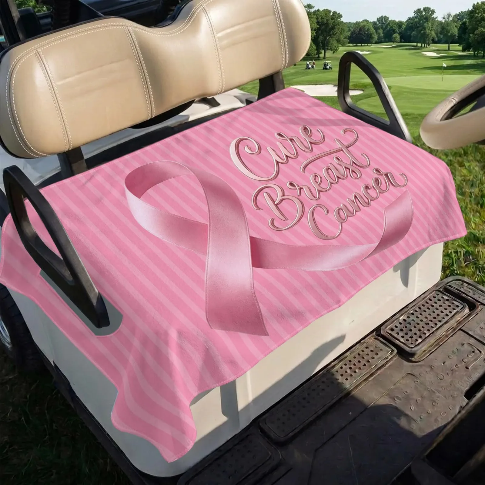 Trosturdspn Pink Golf Cart Seat Cover, 51 x 31 in image 4