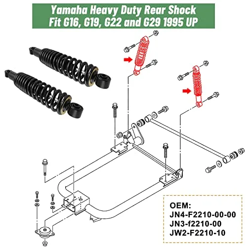 LEAPGOMAX Yamaha G29 Shock Absorber Set — Front & Rear (4 pc) image 3