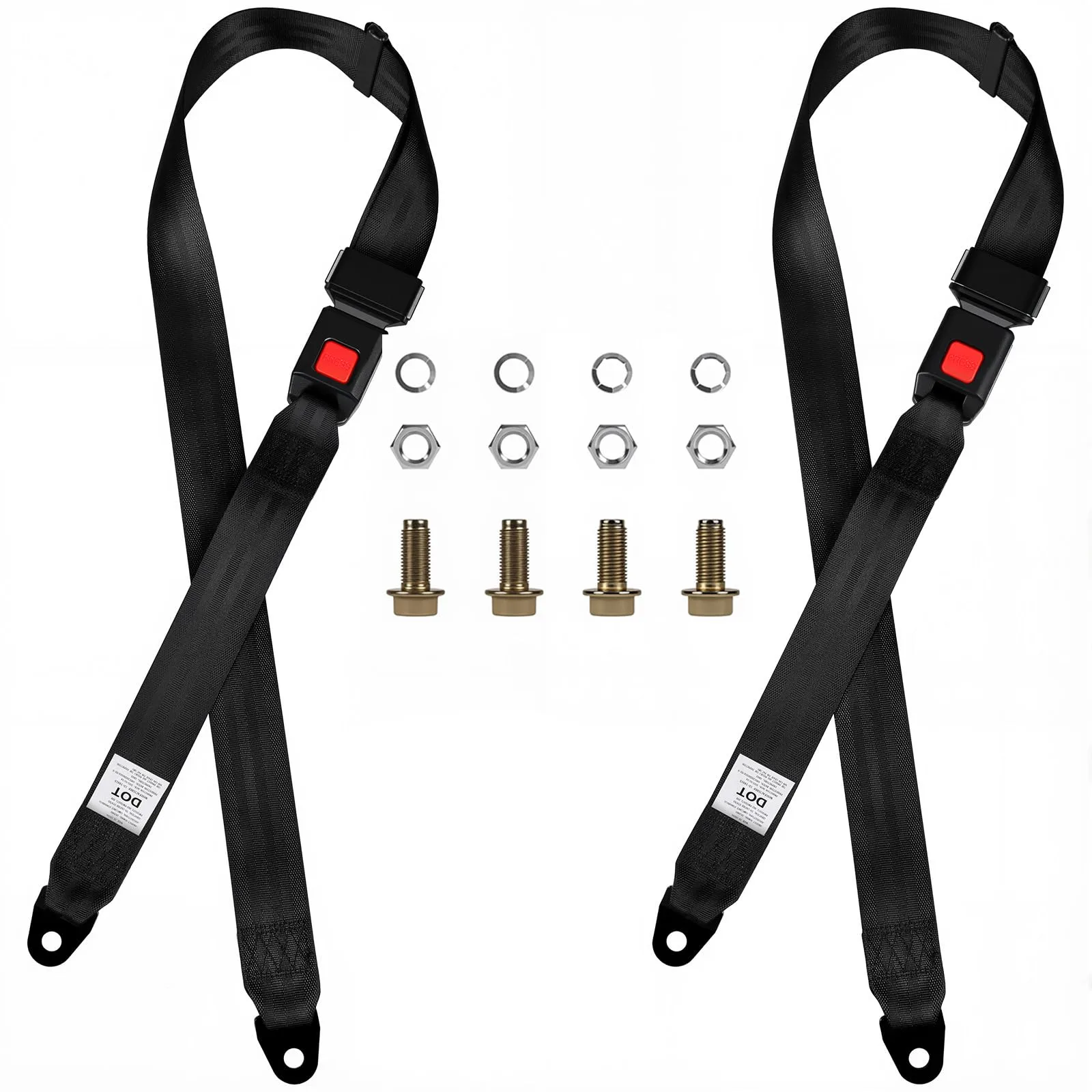 RIZINKART Adjustable Golf Cart Lap Belt Kit, 2-Pack