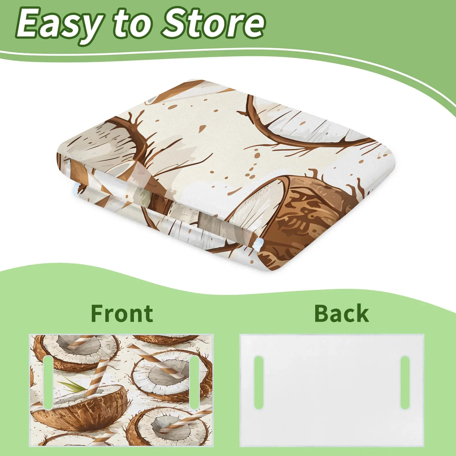 Tiveruda Watercolor Coconuts Golf Cart Seat Cover image 4