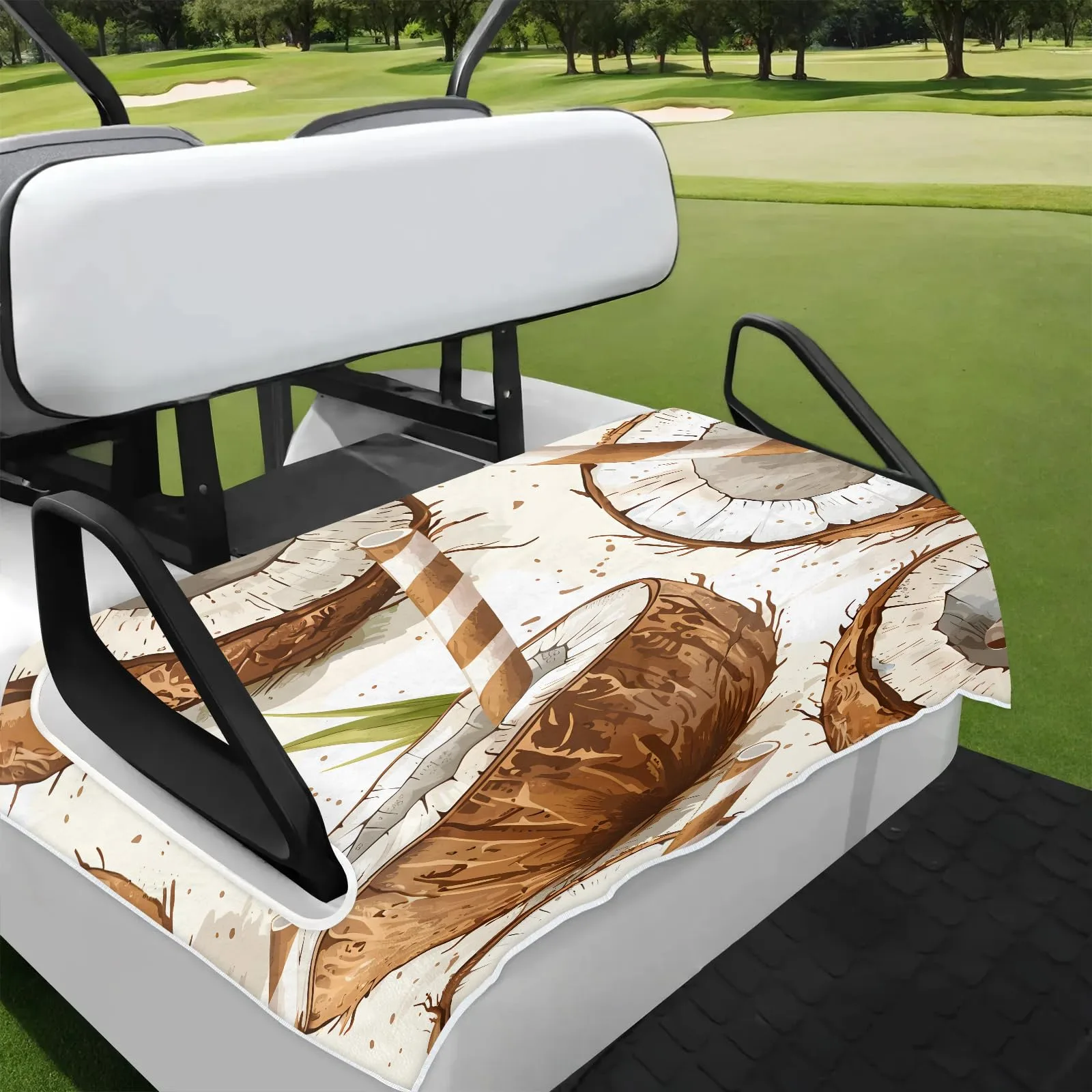 Tiveruda Watercolor Coconuts Golf Cart Seat Cover