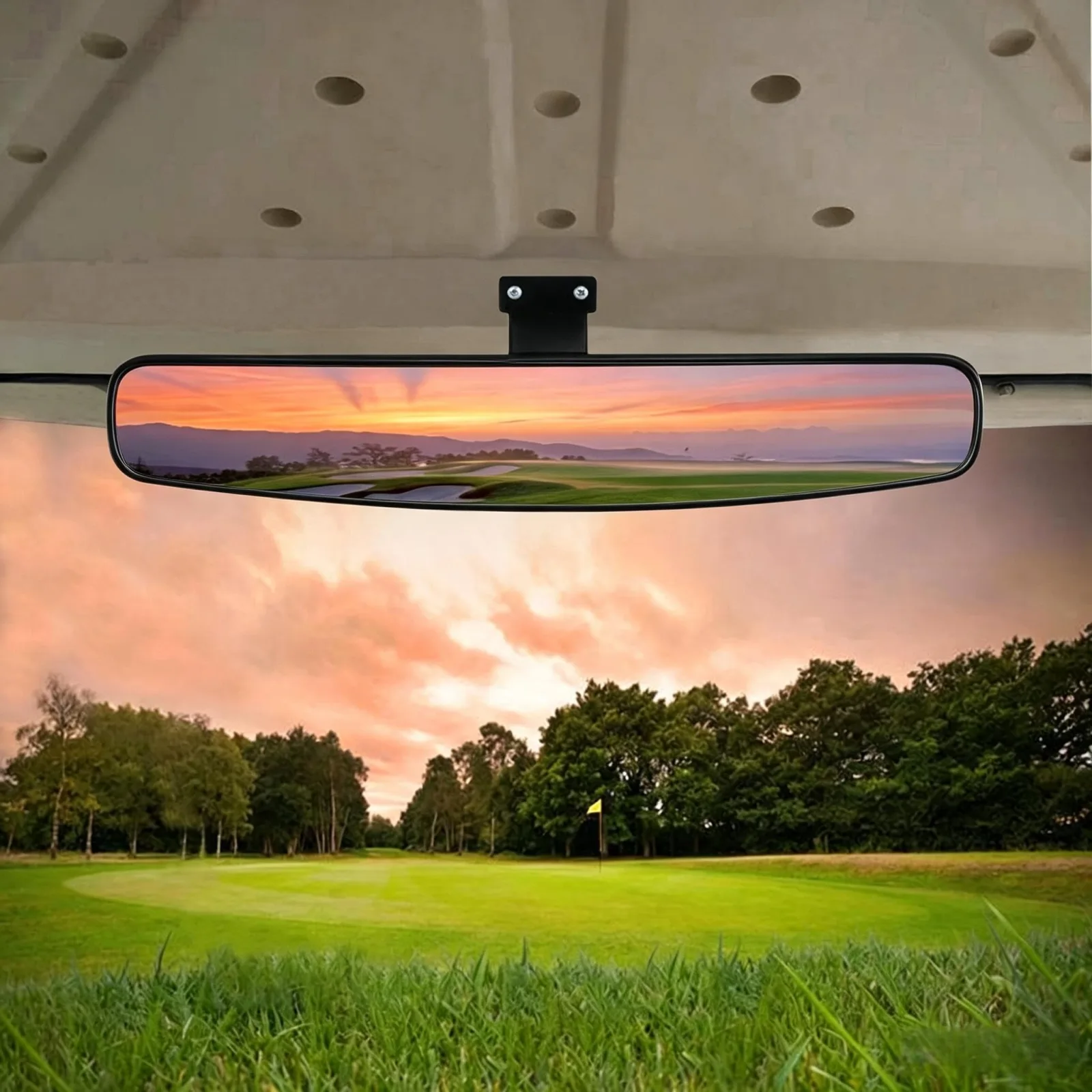 HKOO 16.5-Inch Convex Golf Cart Rear View Mirror