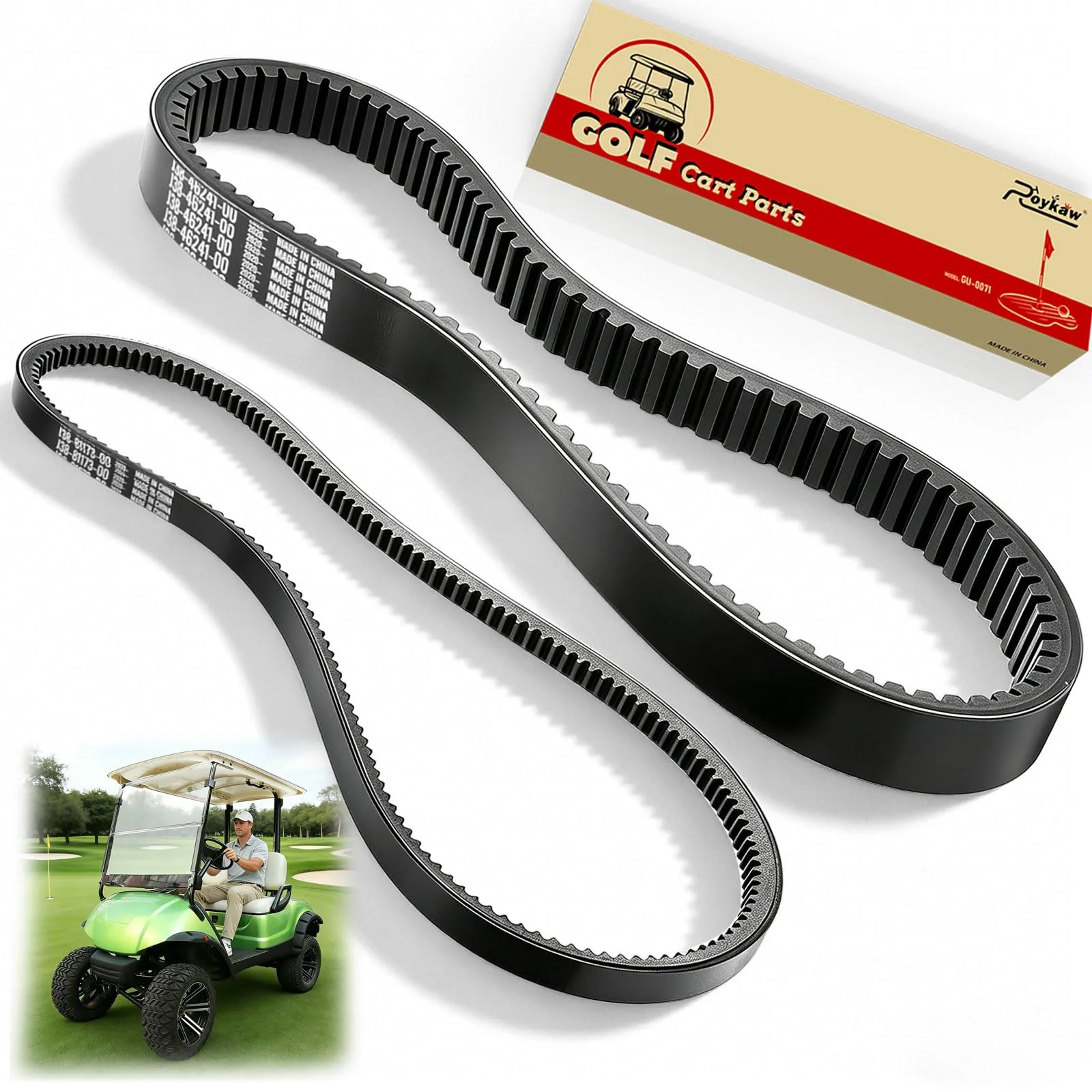 Roykaw Yamaha Golf Cart Drive & Starter Generator Belt Set