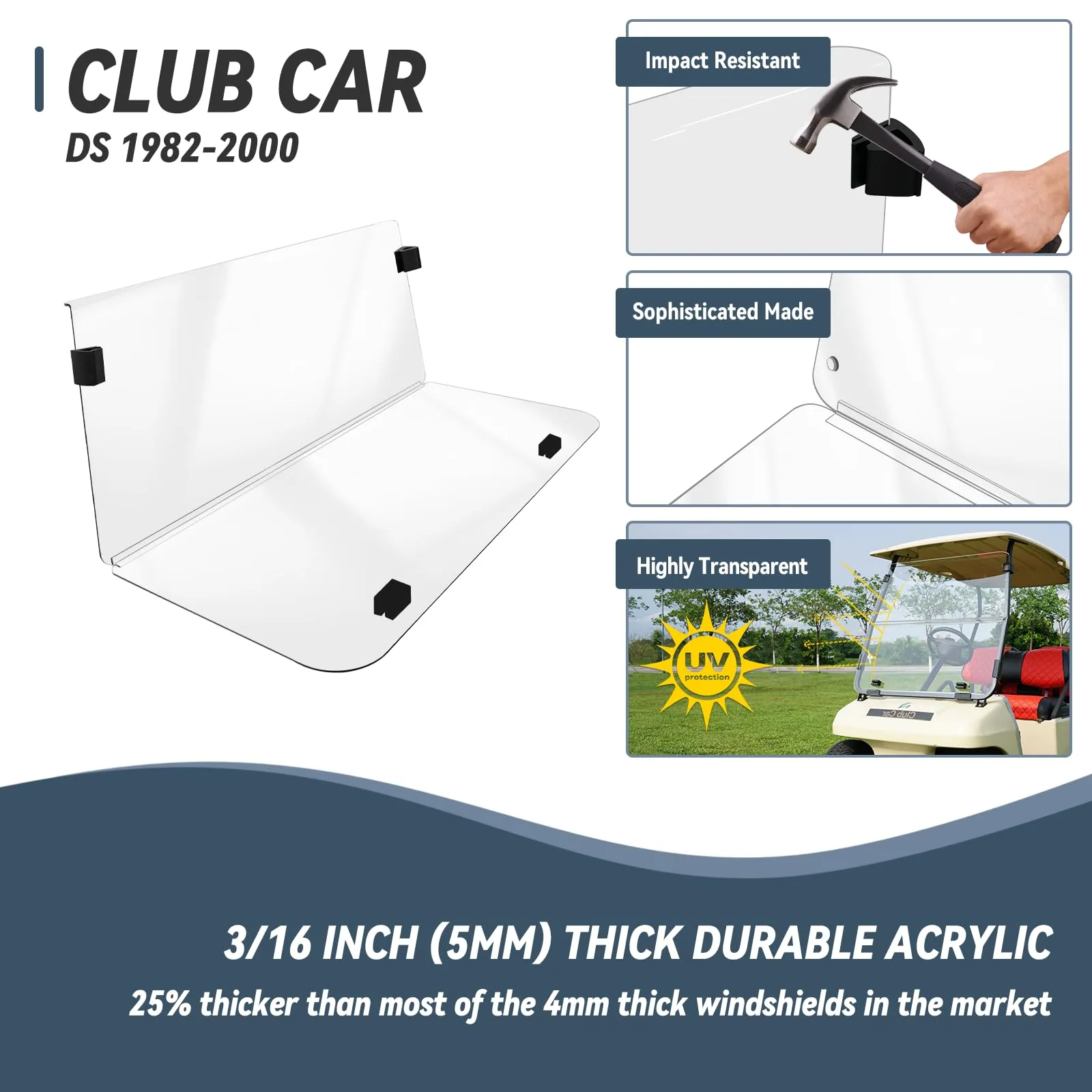SHUNCHENXIANG Windshield for Club Car DS 1982-2000 image 4