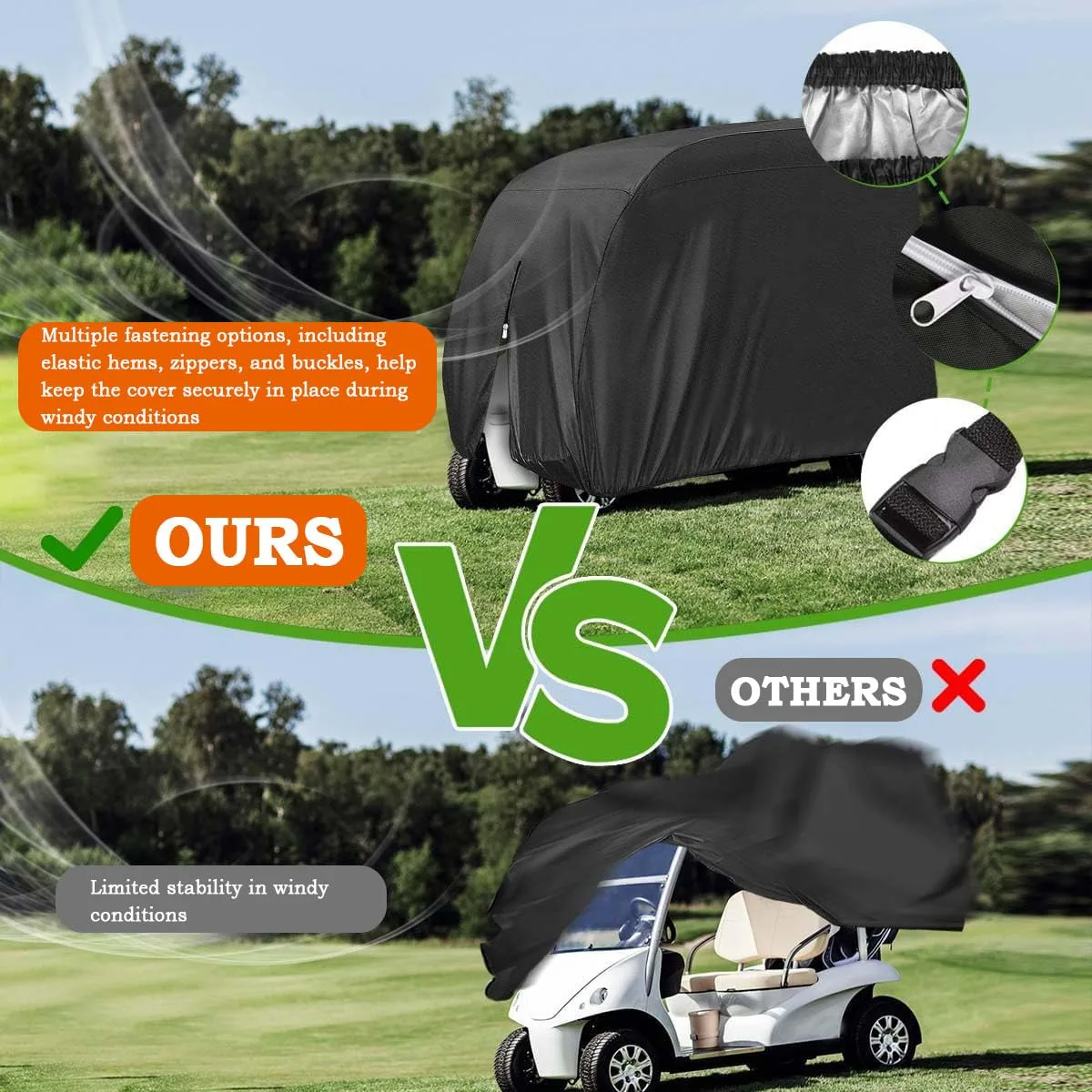 GHXYHTH Oxford Fabric Golf Cart Cover for Denago Rover XL6 (2019–2025) image 4