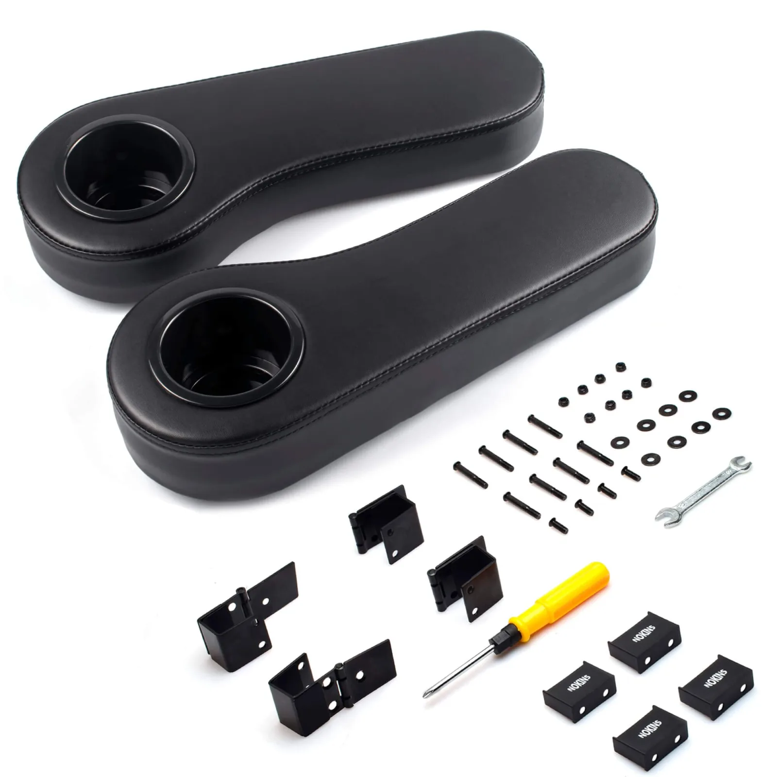 NOKINS Flip Armrest with Cup Holder for 1" Rear Seat Tube - NKSARM000