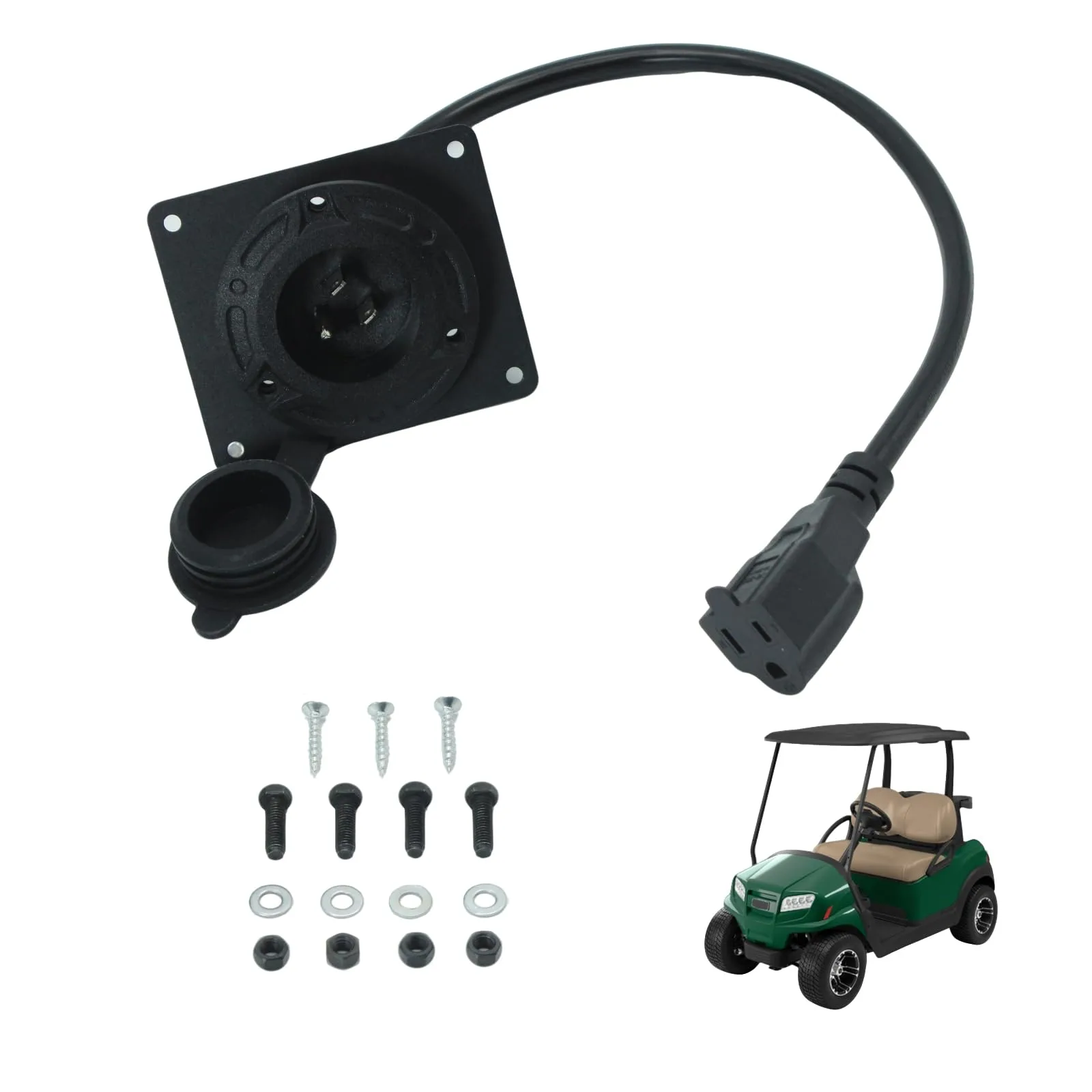 QEWHDJQ 120V Charger Port Adapter for E-Z-G-O TXT36