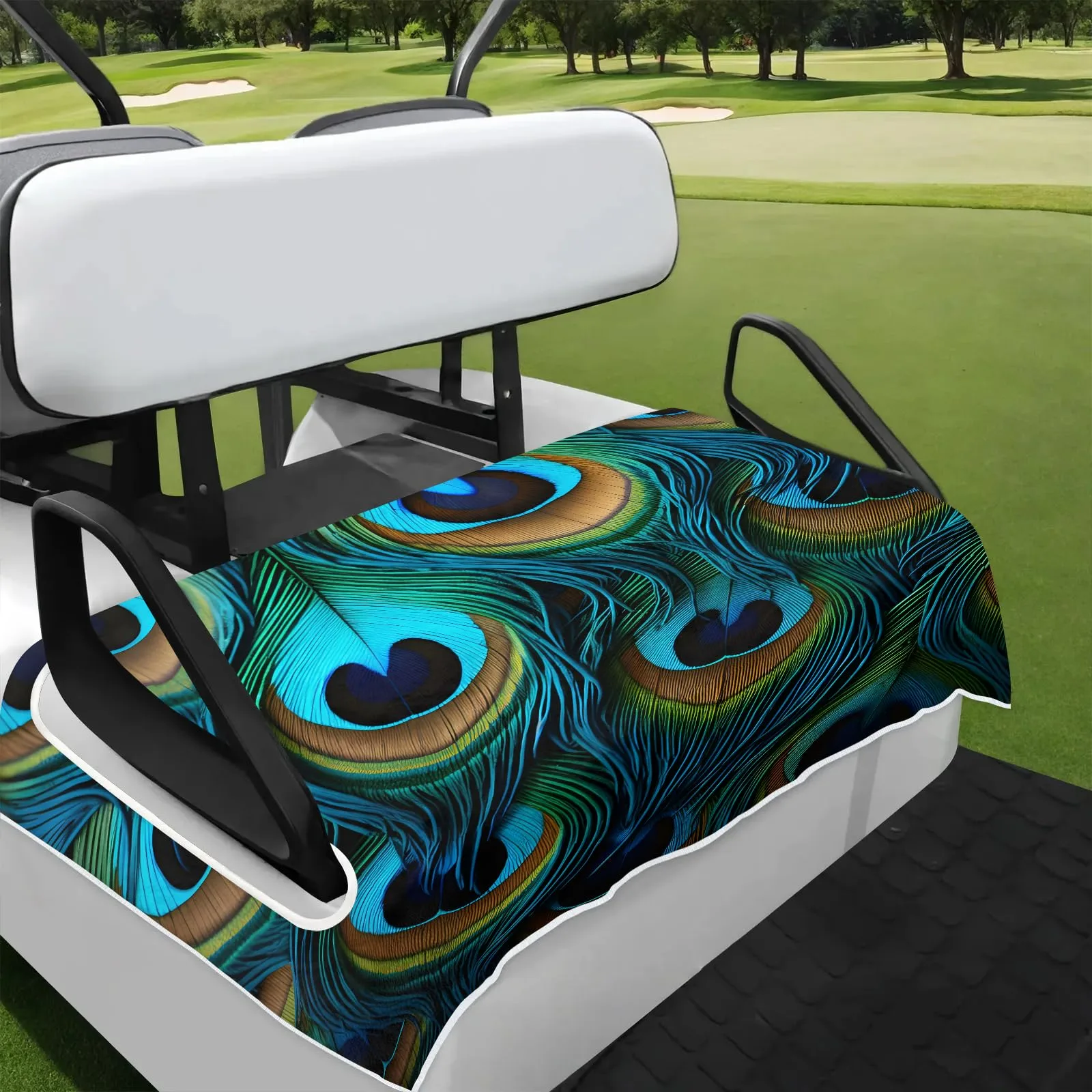 Tiveruda Peacock Golf Cart Seat Cover for Double Seats
