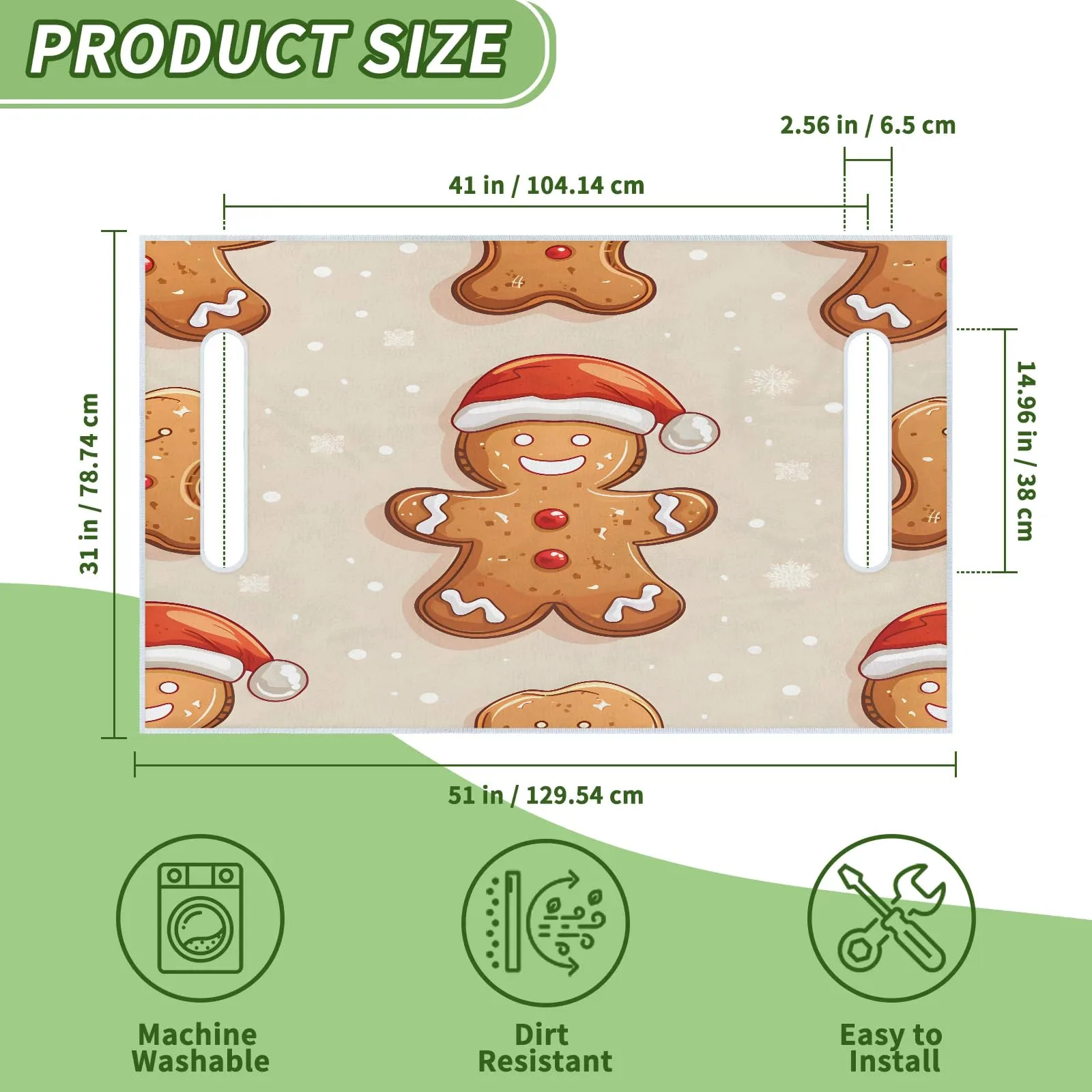 Tiveruda Gingerbread Hat Golf Cart Seat Cover image 2
