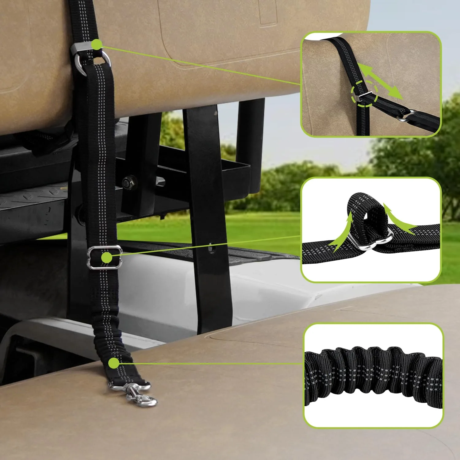 Urgown Golf Cart Dog Seat Leash with Adjustable Straps image 4