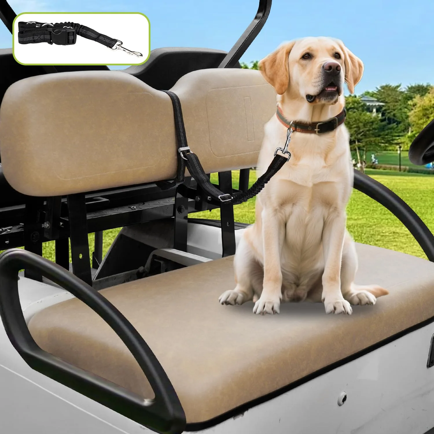 Urgown Golf Cart Dog Seat Leash with Adjustable Straps