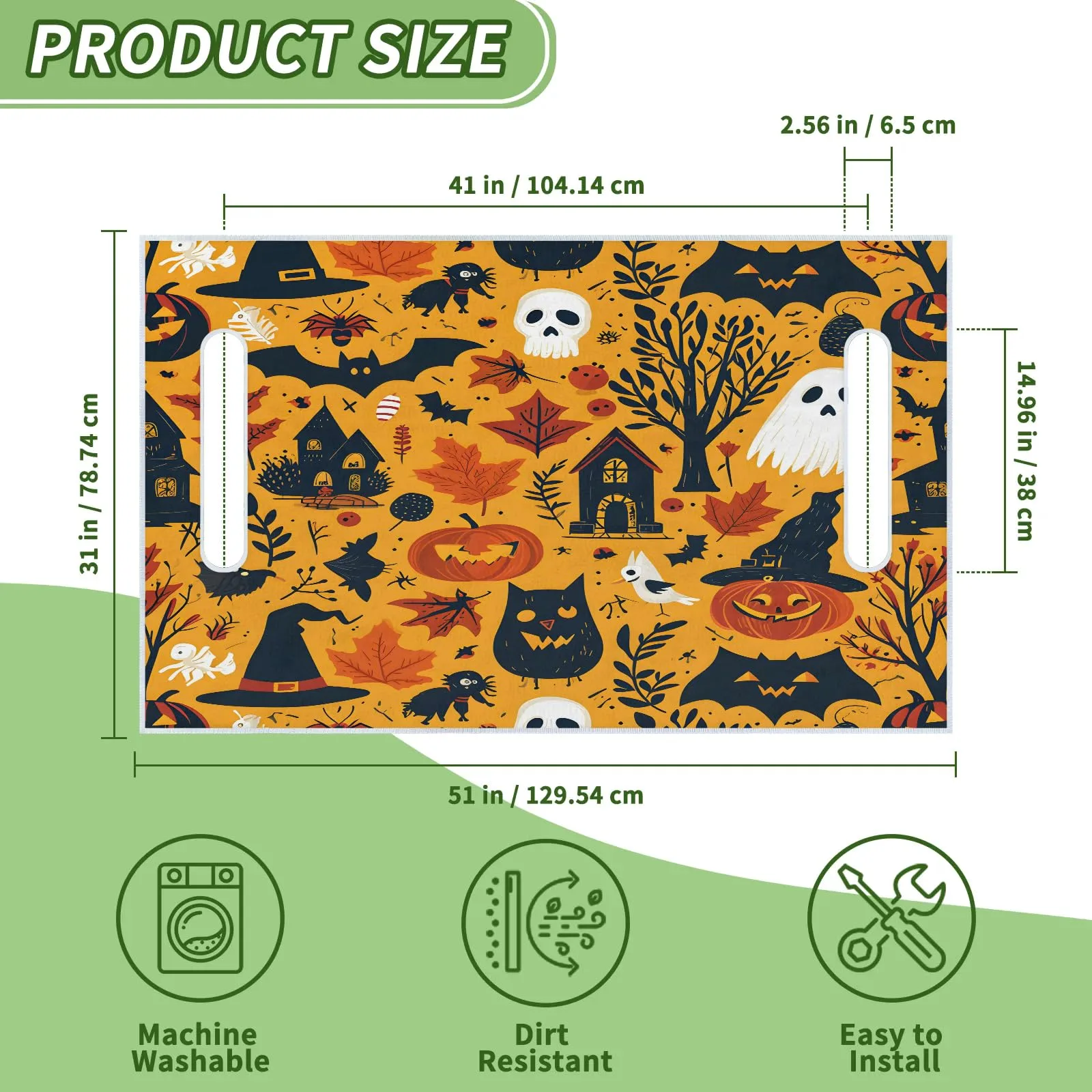 Tiveruda Halloween Owl Golf Cart Seat Cover 51 x 31 in image 2