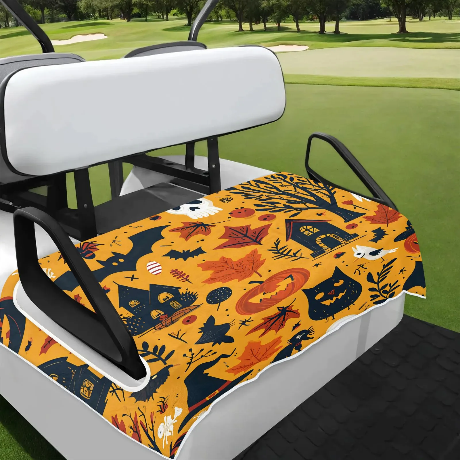 Tiveruda Halloween Owl Golf Cart Seat Cover 51 x 31 in