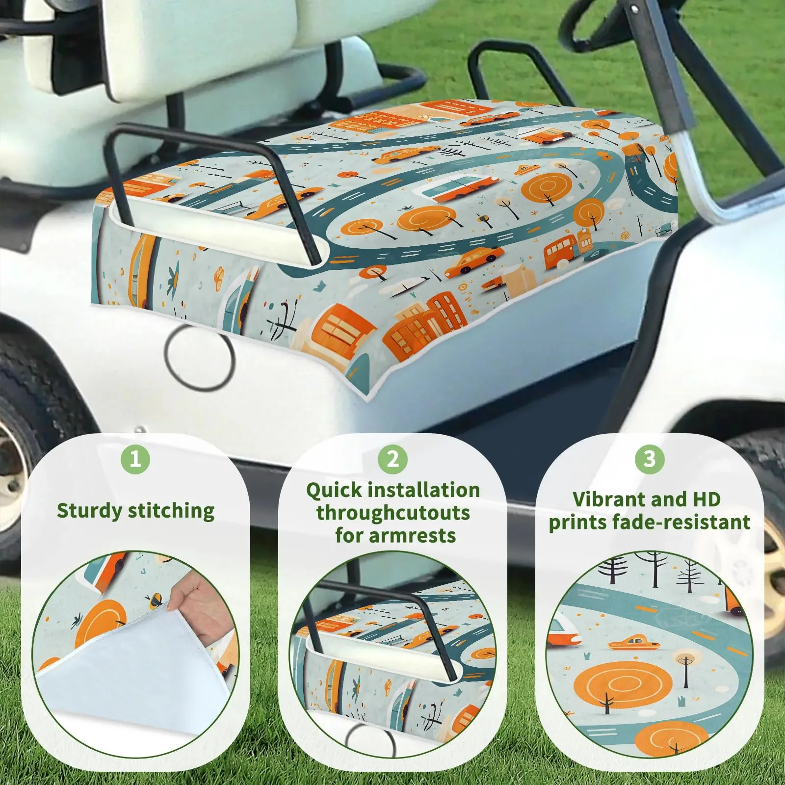 Tiveruda Golf Cart Seat Cover for Double Seats, 51 x 31 in image 3