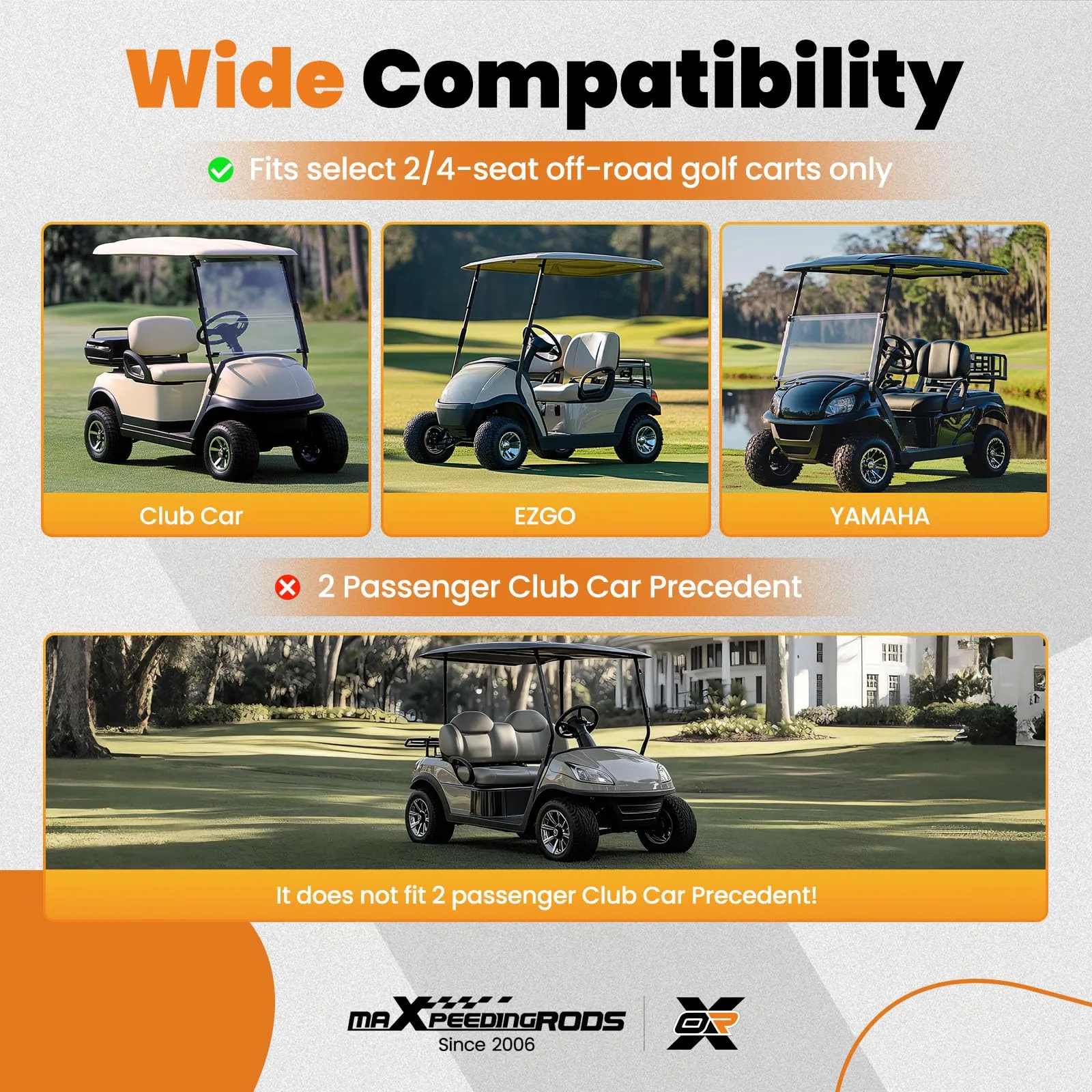 maXpeedingrods 42" Retractable Golf Cart Seat Belt Kit JI92OQ image 2