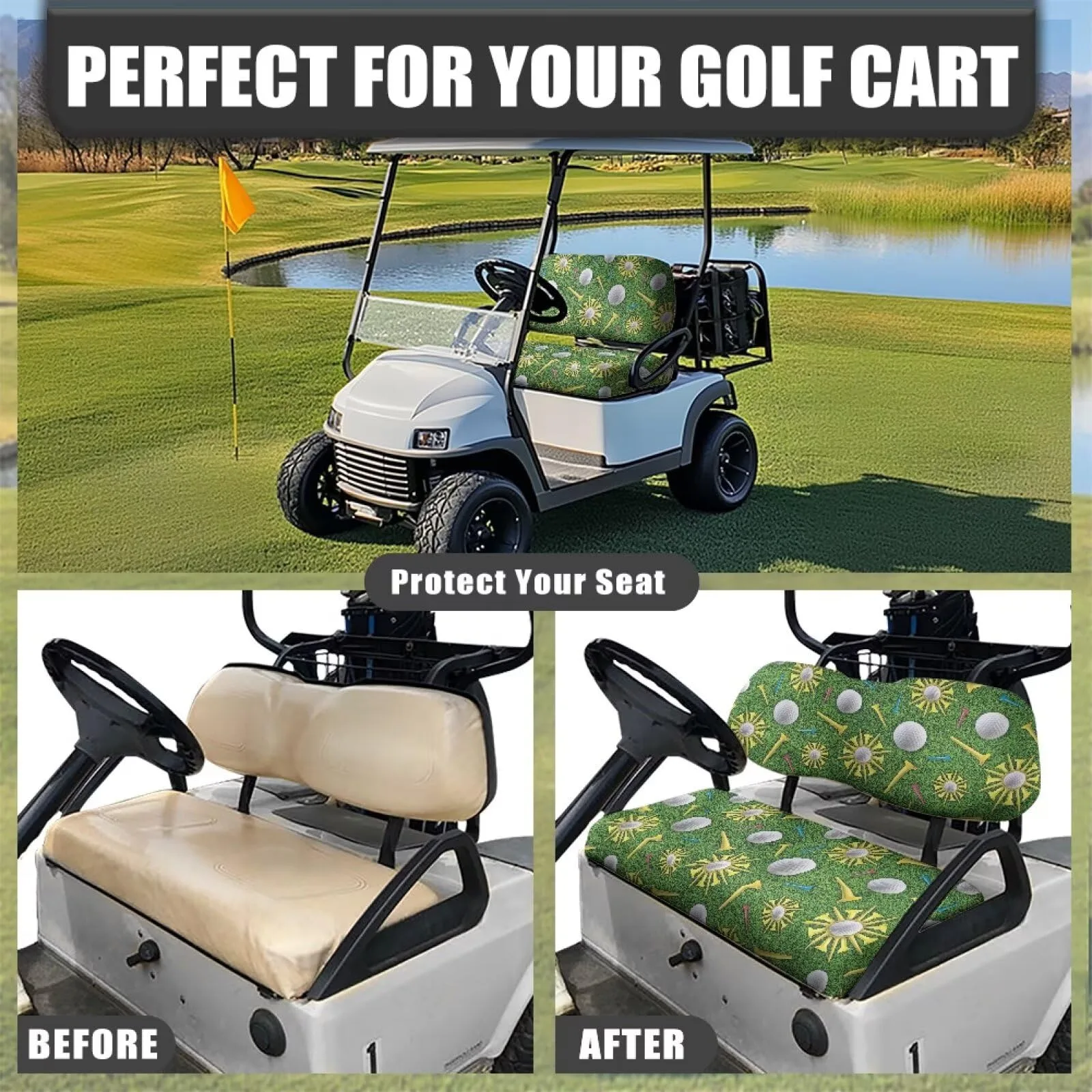 Quidrwyo Golf Cart Seat Covers for Club Car 2-Seat Carts image 4