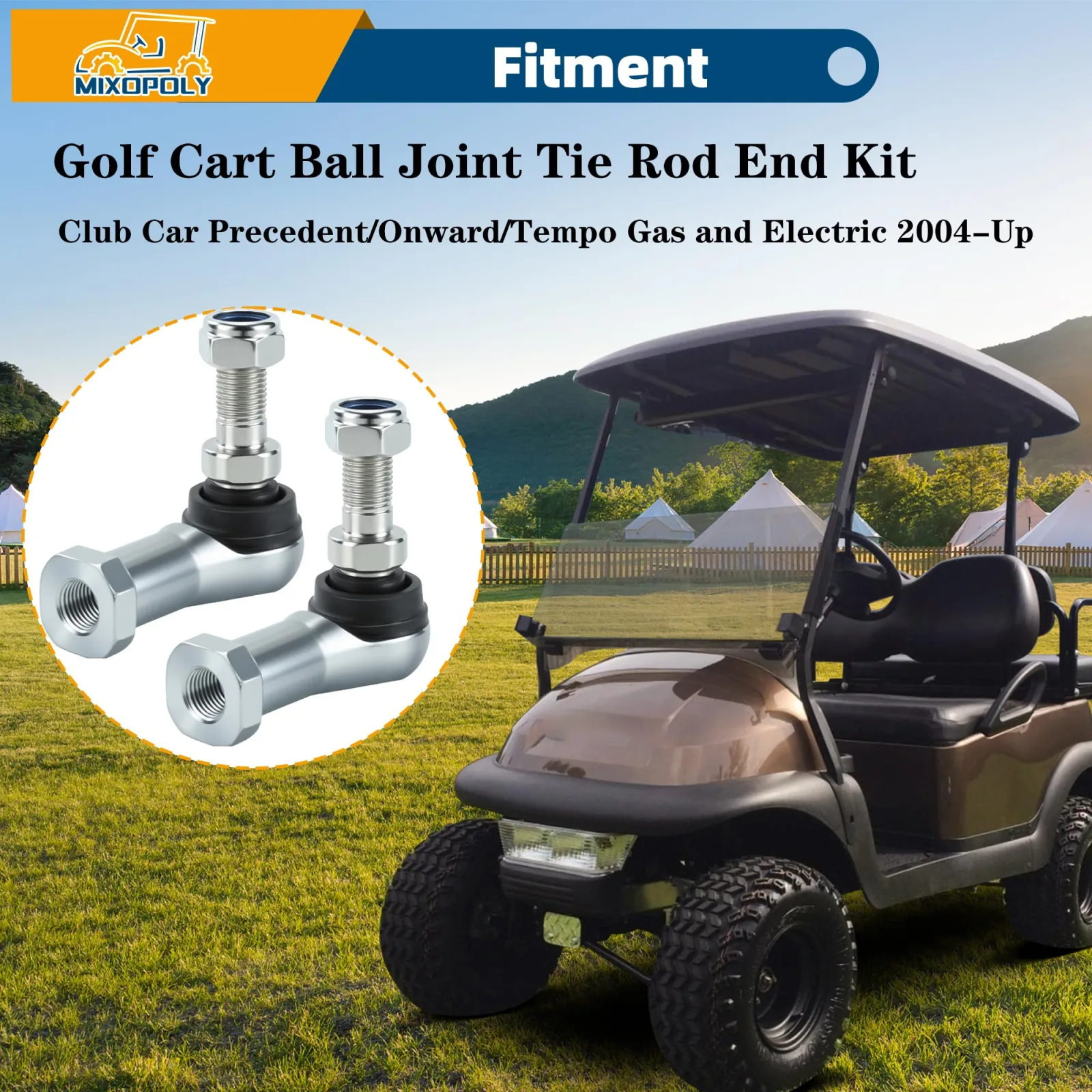 Mixopoly Tie Rod Ends for Club Car Precedent, Tempo & Onward image 3