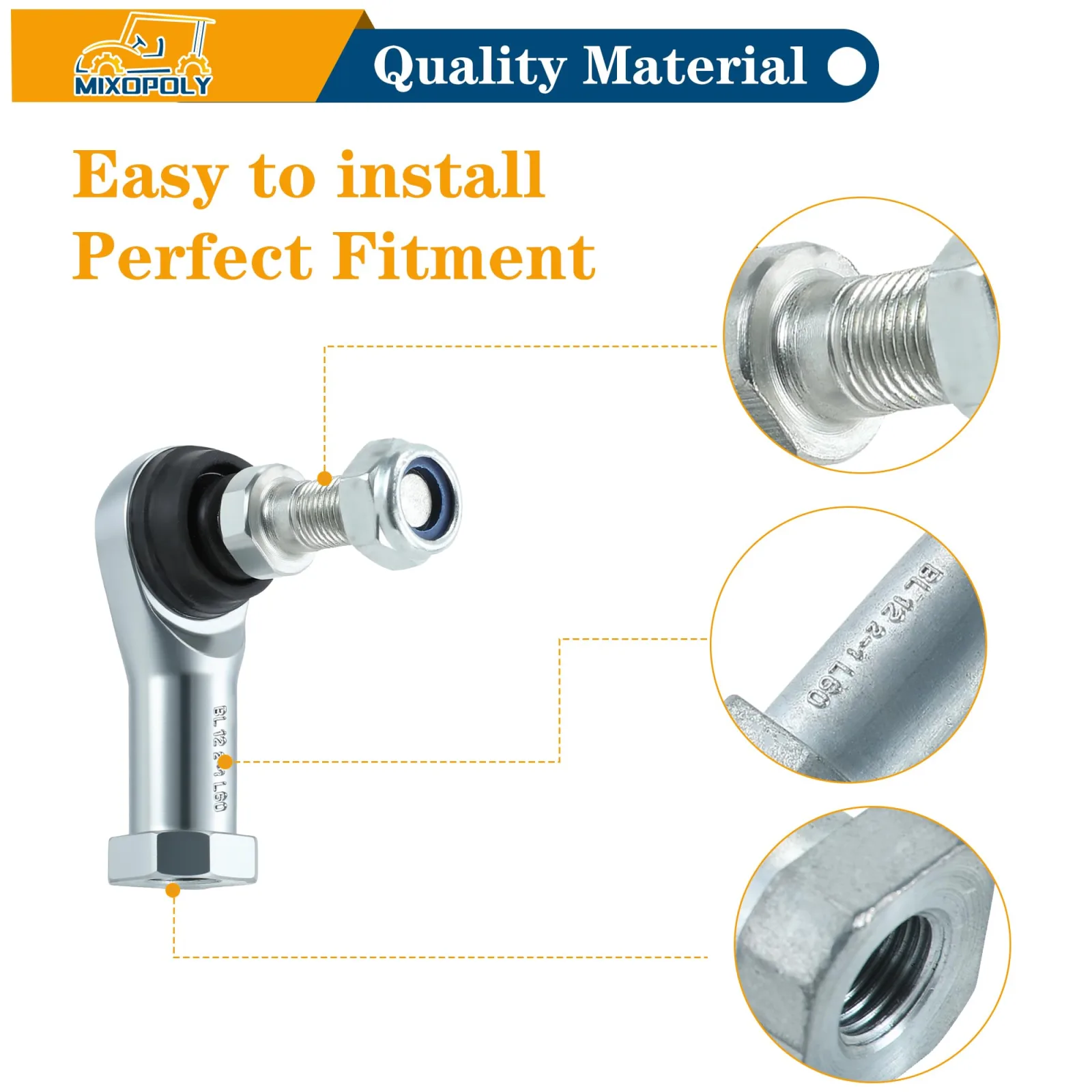Mixopoly Tie Rod Ends for Club Car Precedent, Tempo & Onward image 4