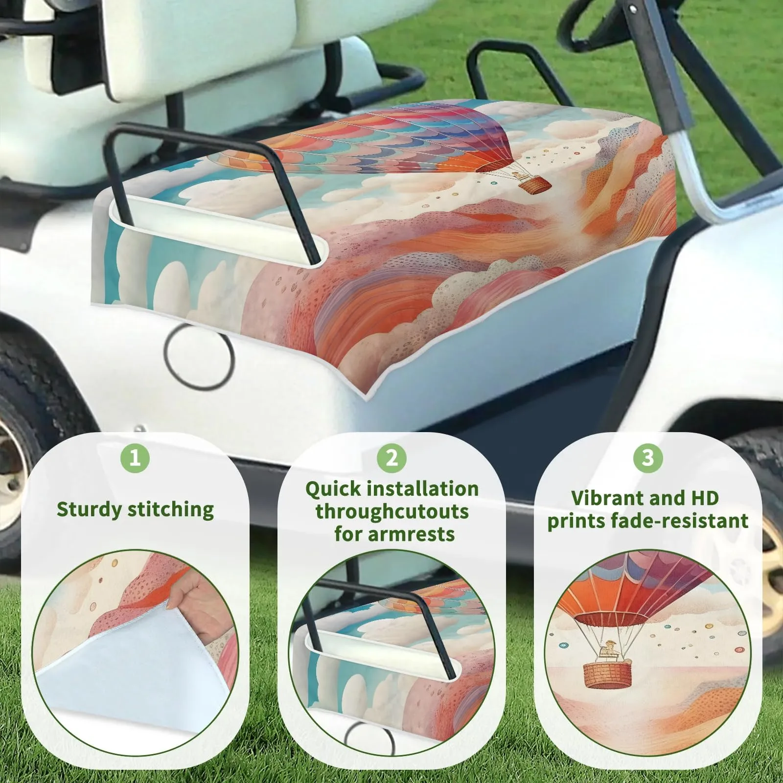 Tiveruda Hot Air Balloon Golf Cart Seat Cover Blanket image 3