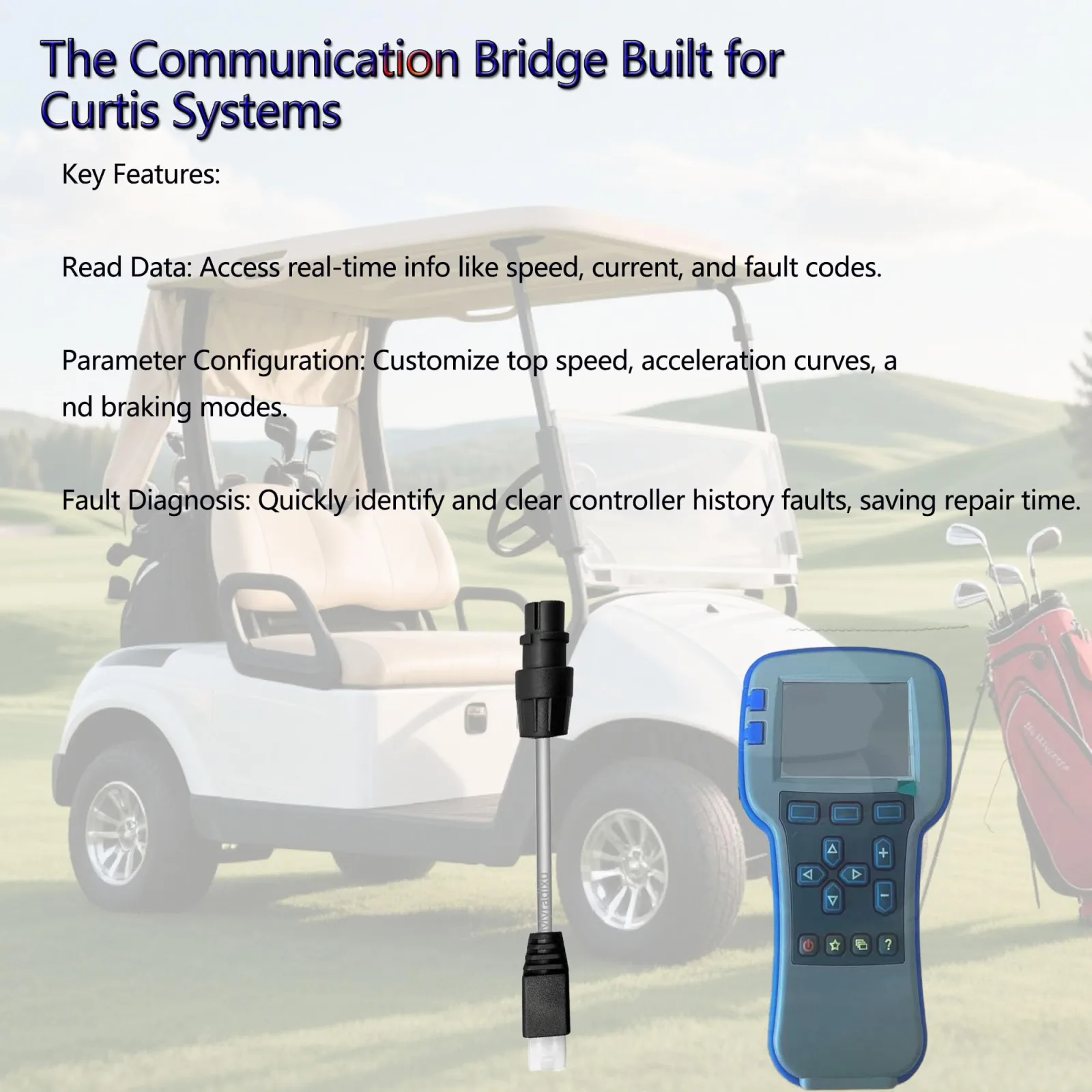 Myradixu Curtis Programmer Cable for Club Car Precedent & DS image 2