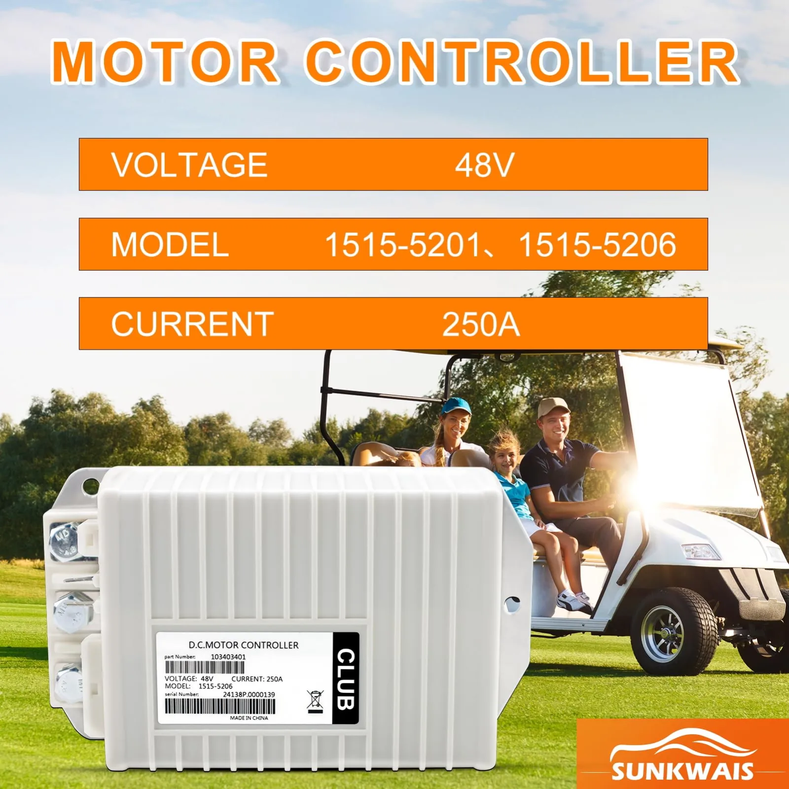 SUNKWAIS 1515-5206 48V 250A Golf Cart Controller image 4