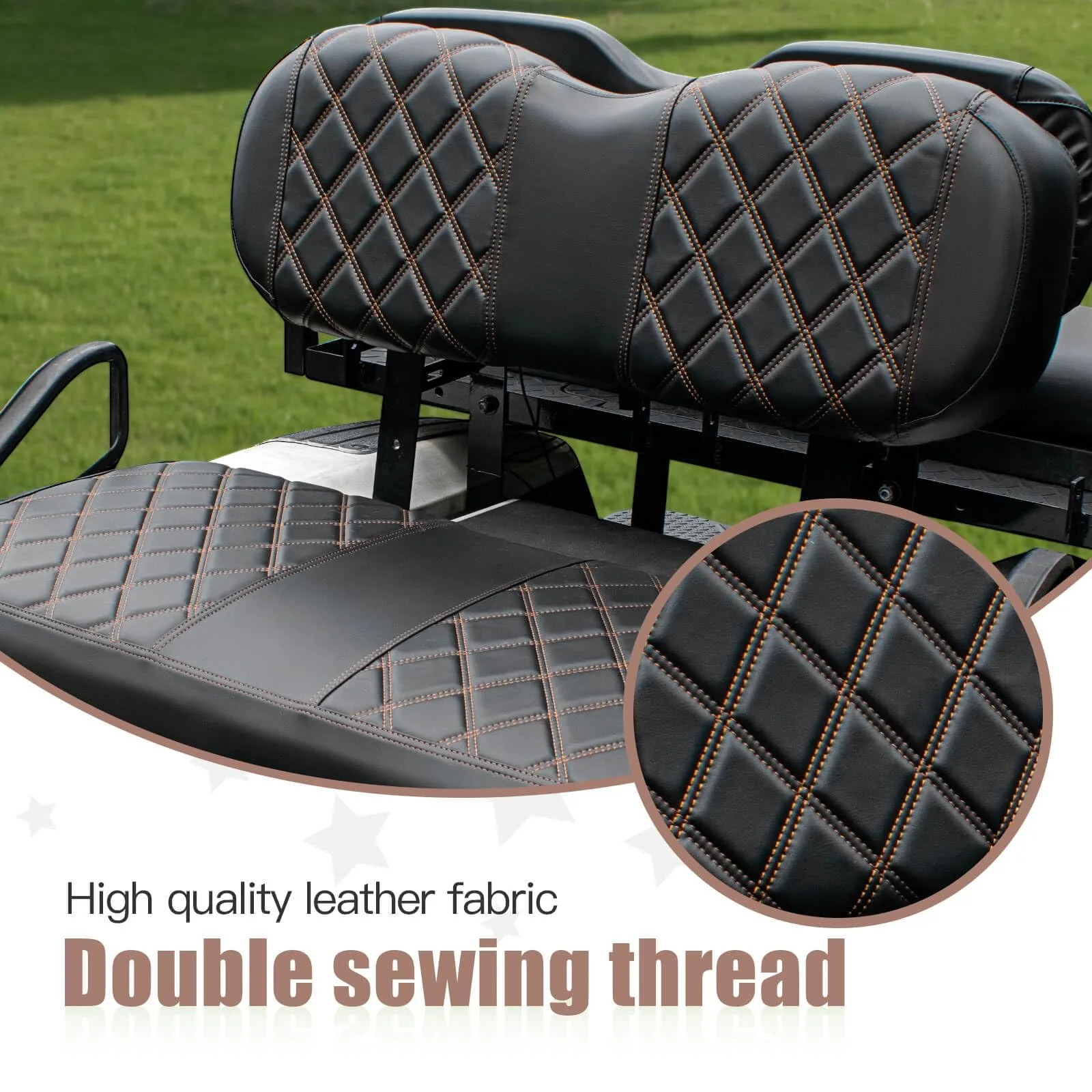NOKINS Diamond Vinyl Front Seat Covers for E-Z-GO Freedom TXT T48 (2014+) image 3