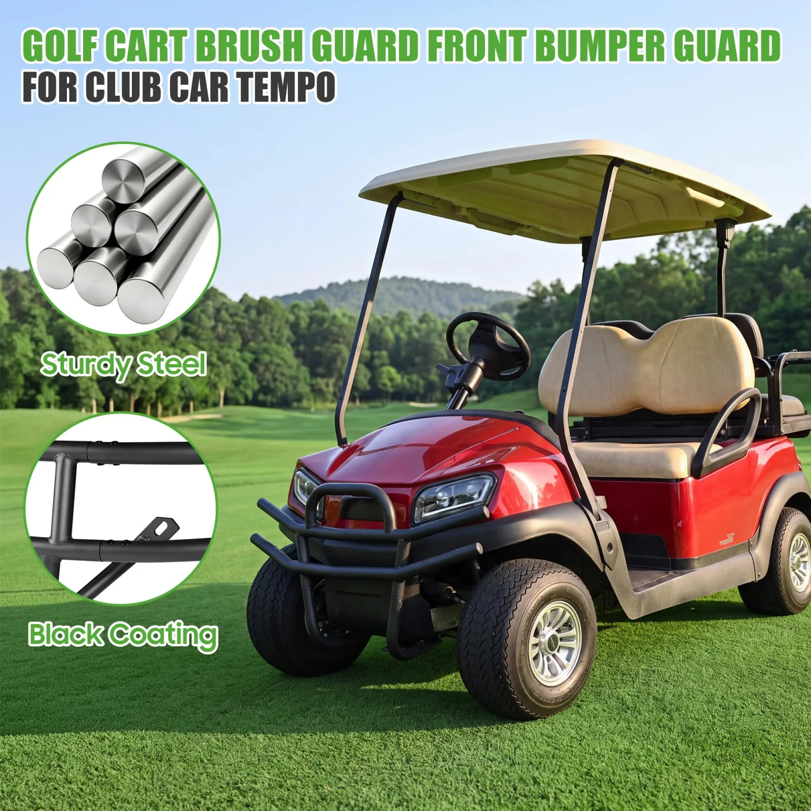 10L0L Front Brush Guard for Club Car Tempo image 3