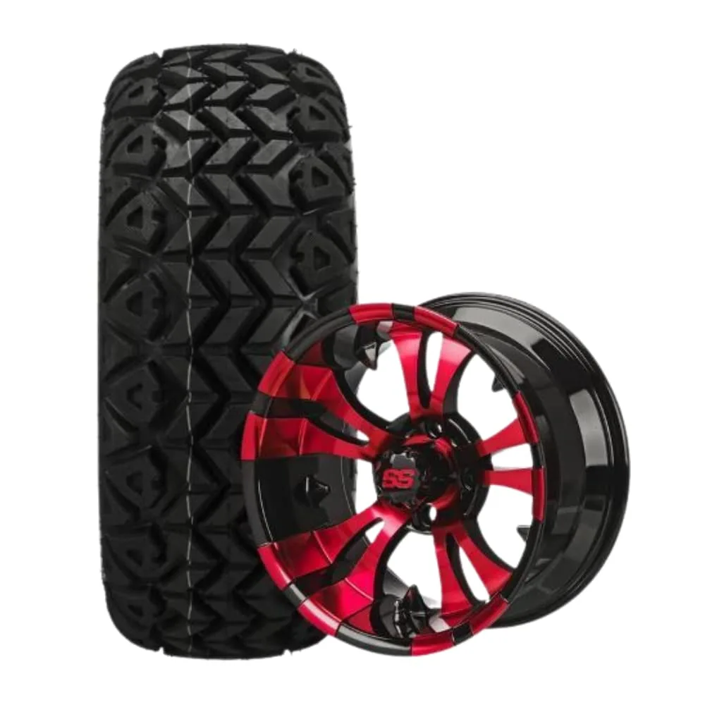 REVENGE Warlock 12-Inch Golf Cart Wheels and Tires Set of 4