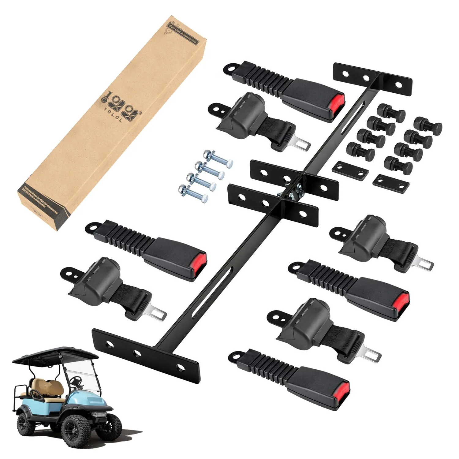 10L0L Y08-B Golf Cart Seat Belt Kit for 4-Passenger Carts