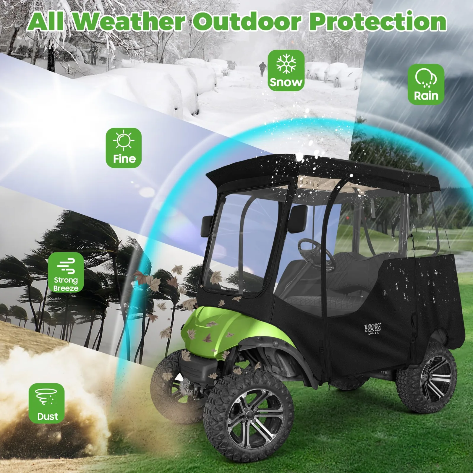 10L0L Golf Cart Enclosure for Yamaha 2-Passenger Models image 3
