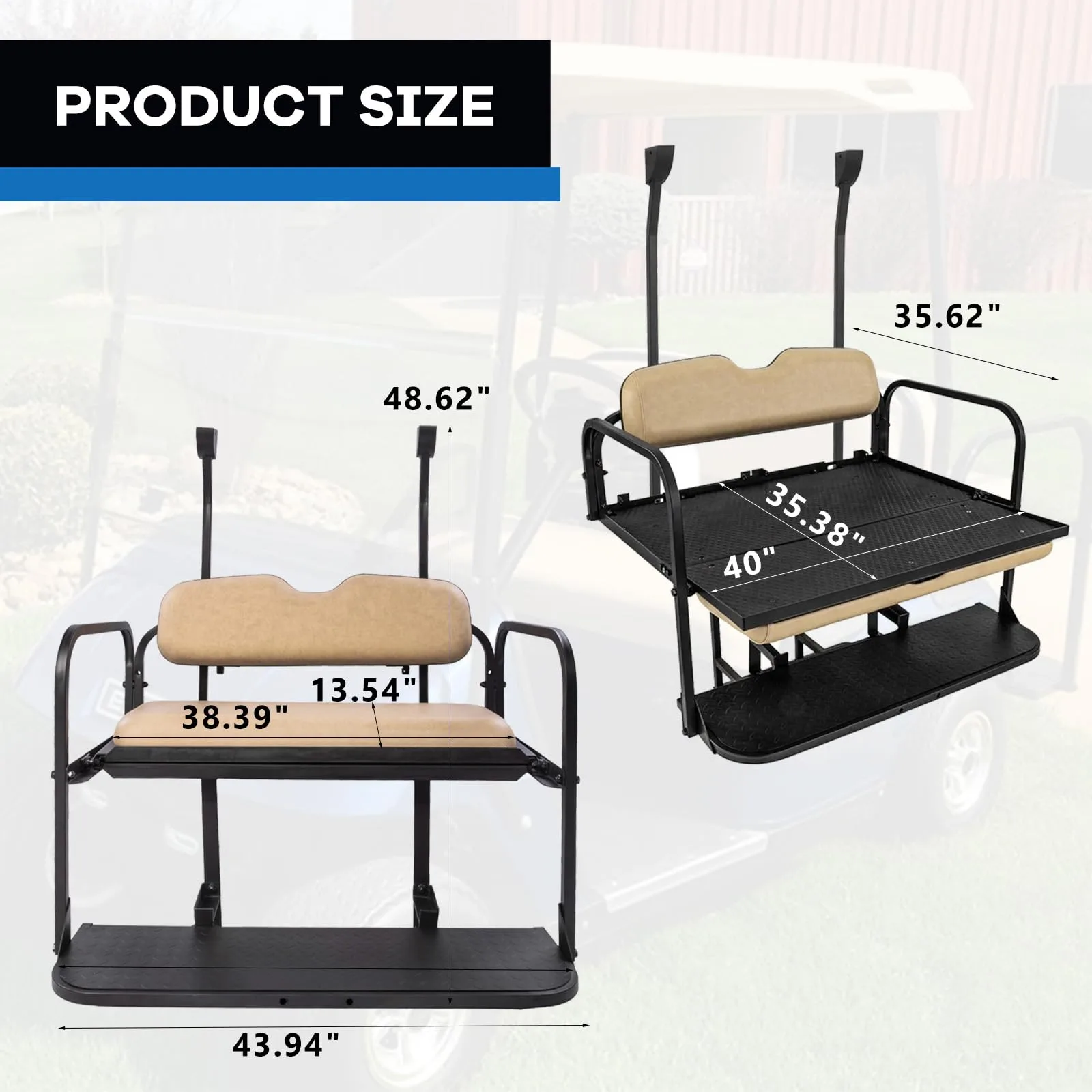 VPAHub R-PSKBE Rear Seat Kit for Club Car Precedent & Tempo image 3