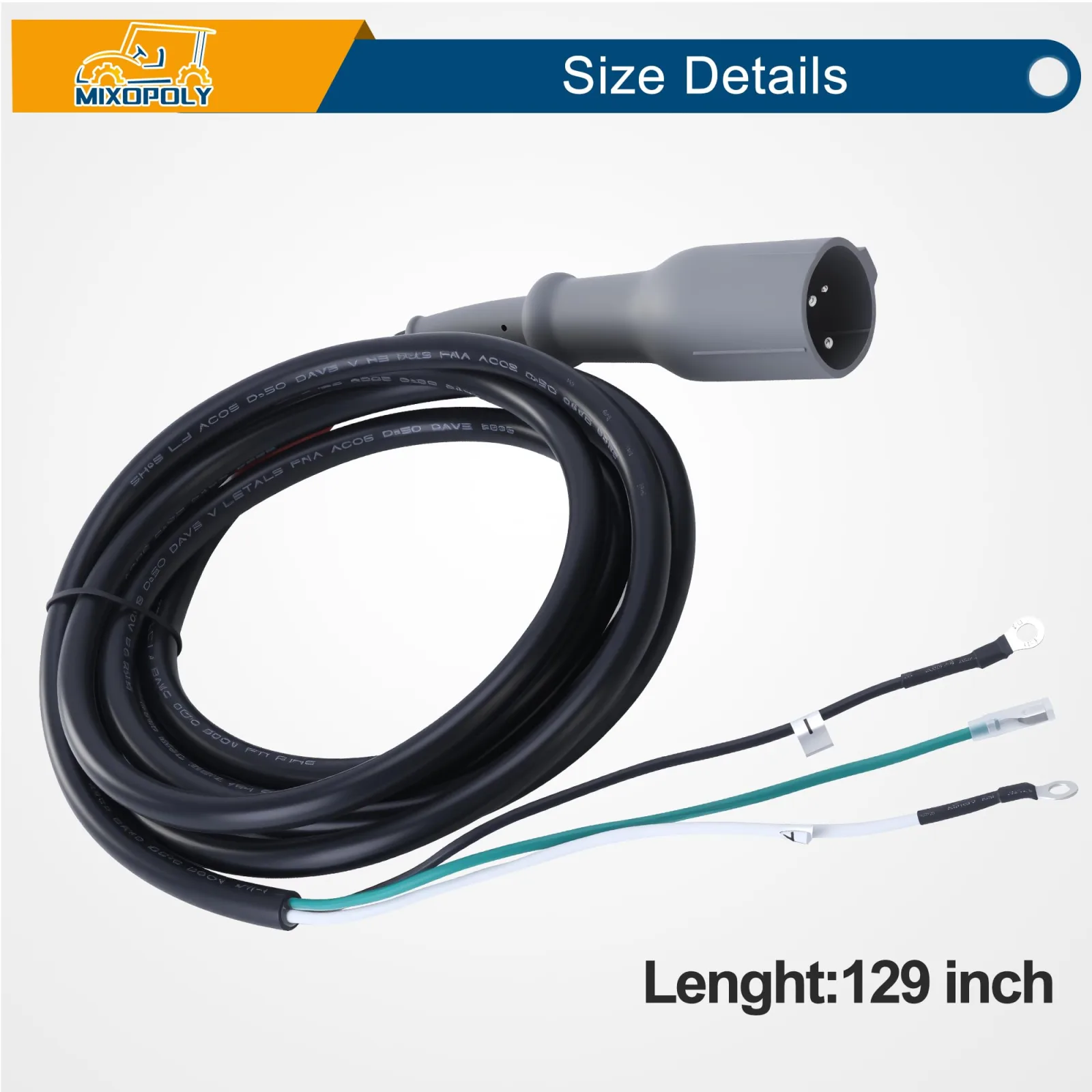 Mixopoly 48V Charger Plug Cord for Club Car DS & Precedent image 4