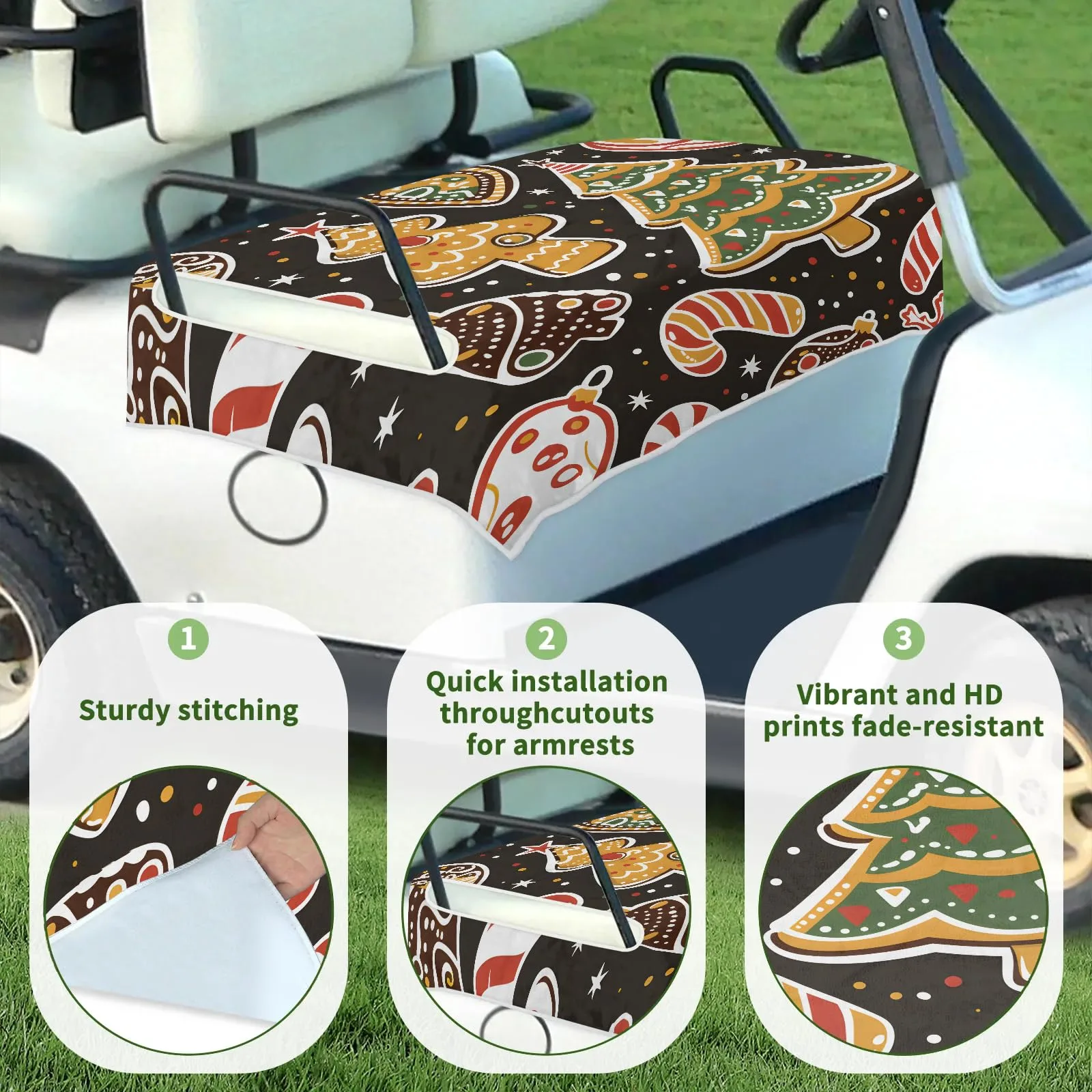 Tiveruda Golf Cart Seat Cover for Double Seats, 51 x 31 in image 3