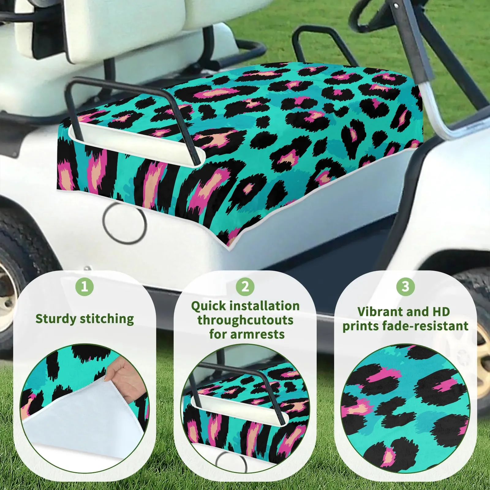 Tiveruda Golf Cart Seat Cover for Double Seats 51 x 31 in. image 3
