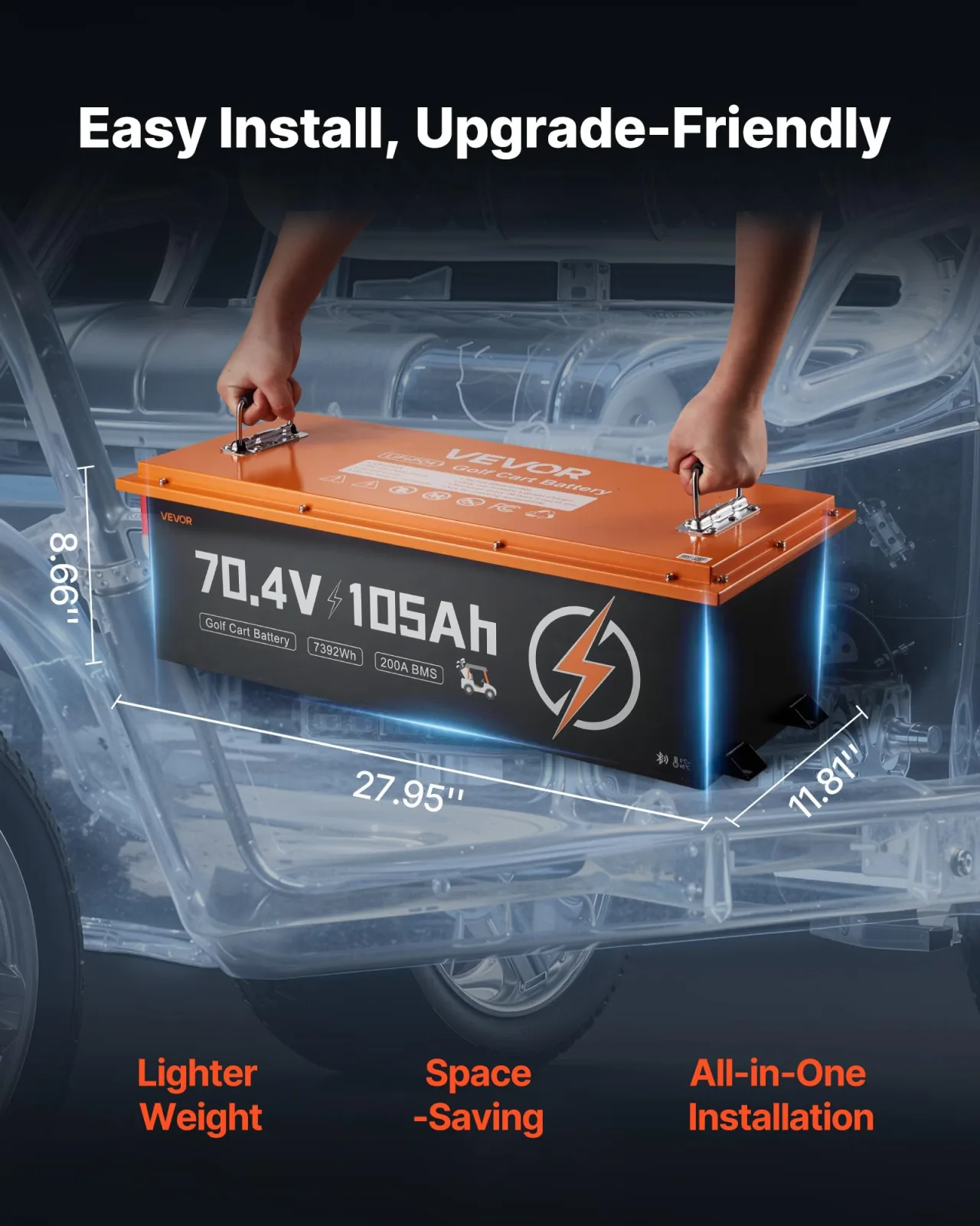 VEVOR 70.4V 105Ah LiFePO4 Golf Cart Battery Kit image 4
