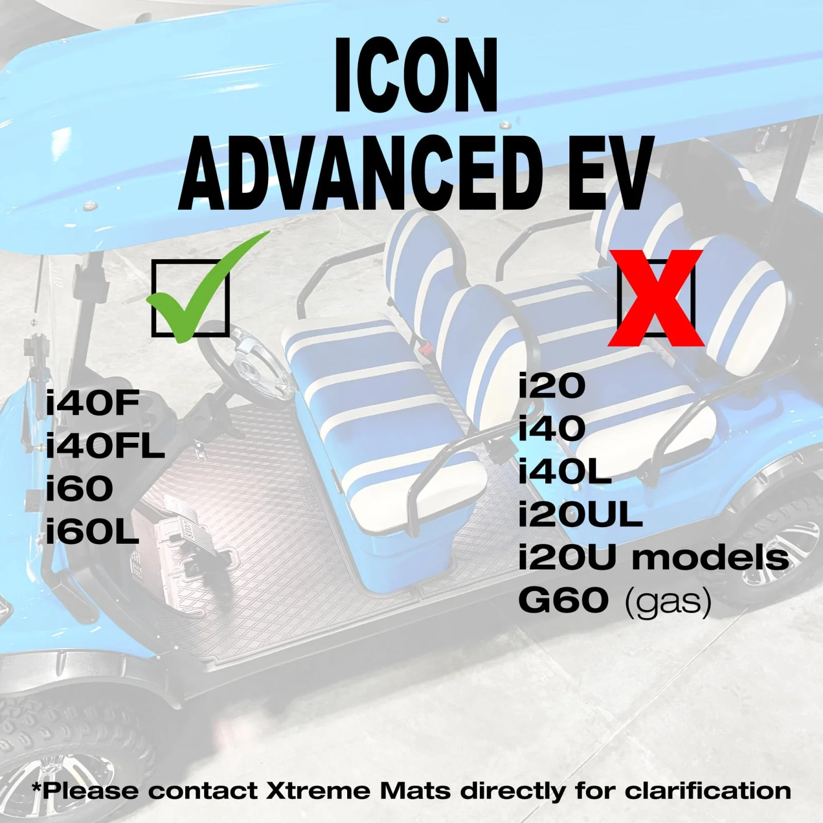 Xtreme GCM51 Floor Mats for ICON i40F, i40FL, i60 & i60L image 3