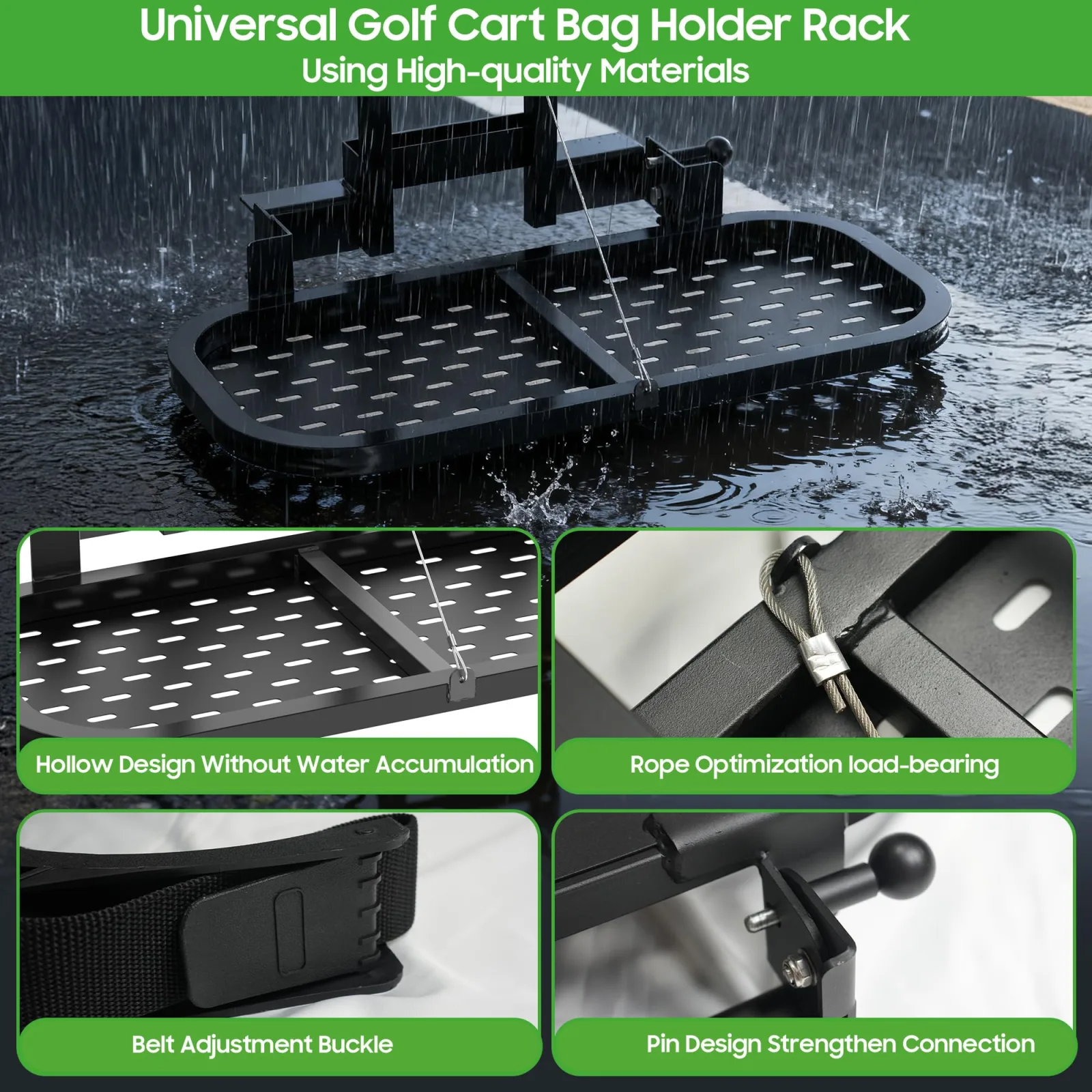 10L0L Foldable Golf Cart Rear Seat Bag Holder image 3