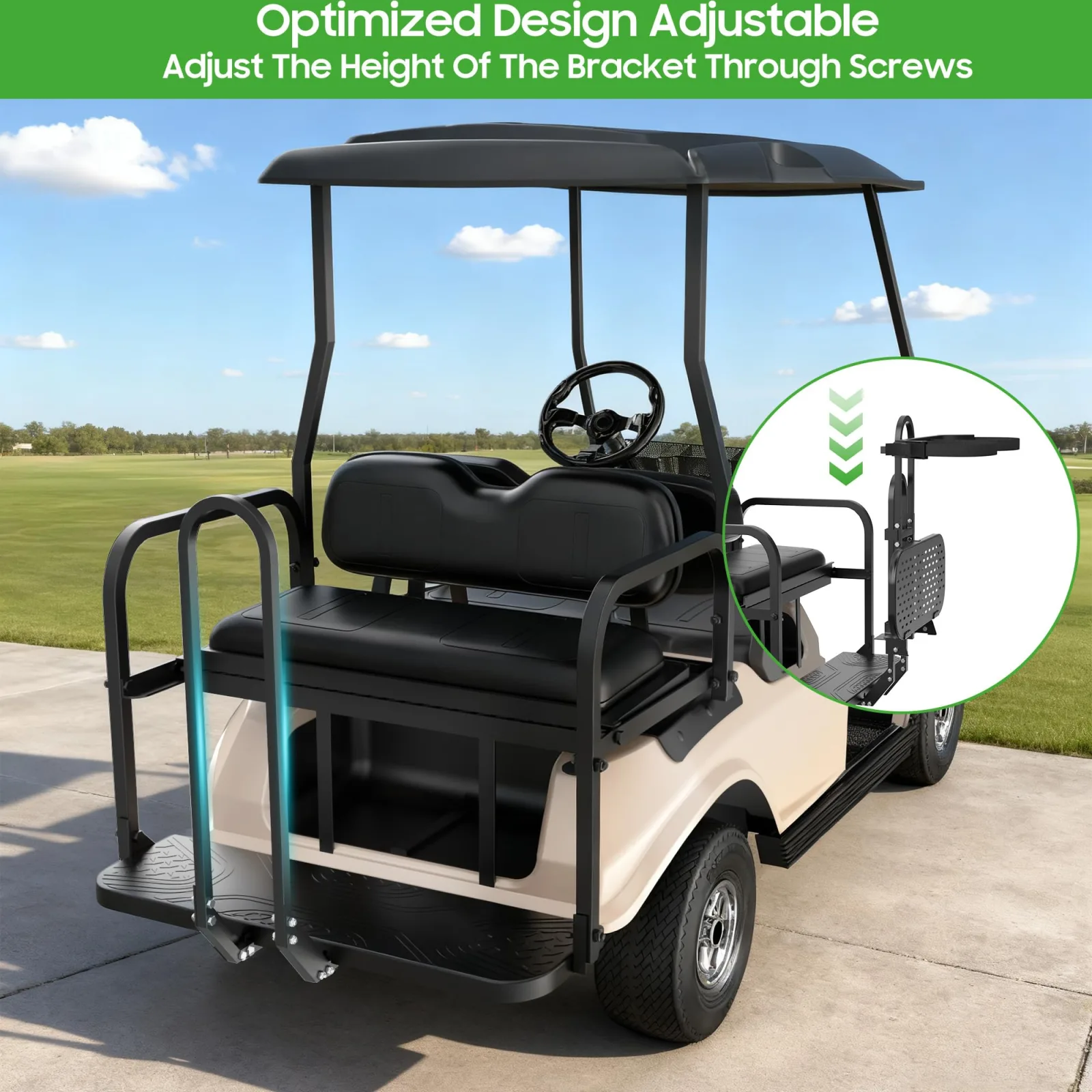 10L0L Foldable Golf Cart Rear Seat Bag Holder image 4