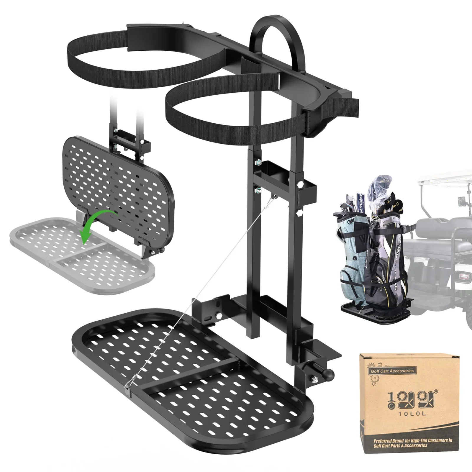 10L0L Foldable Golf Cart Rear Seat Bag Holder