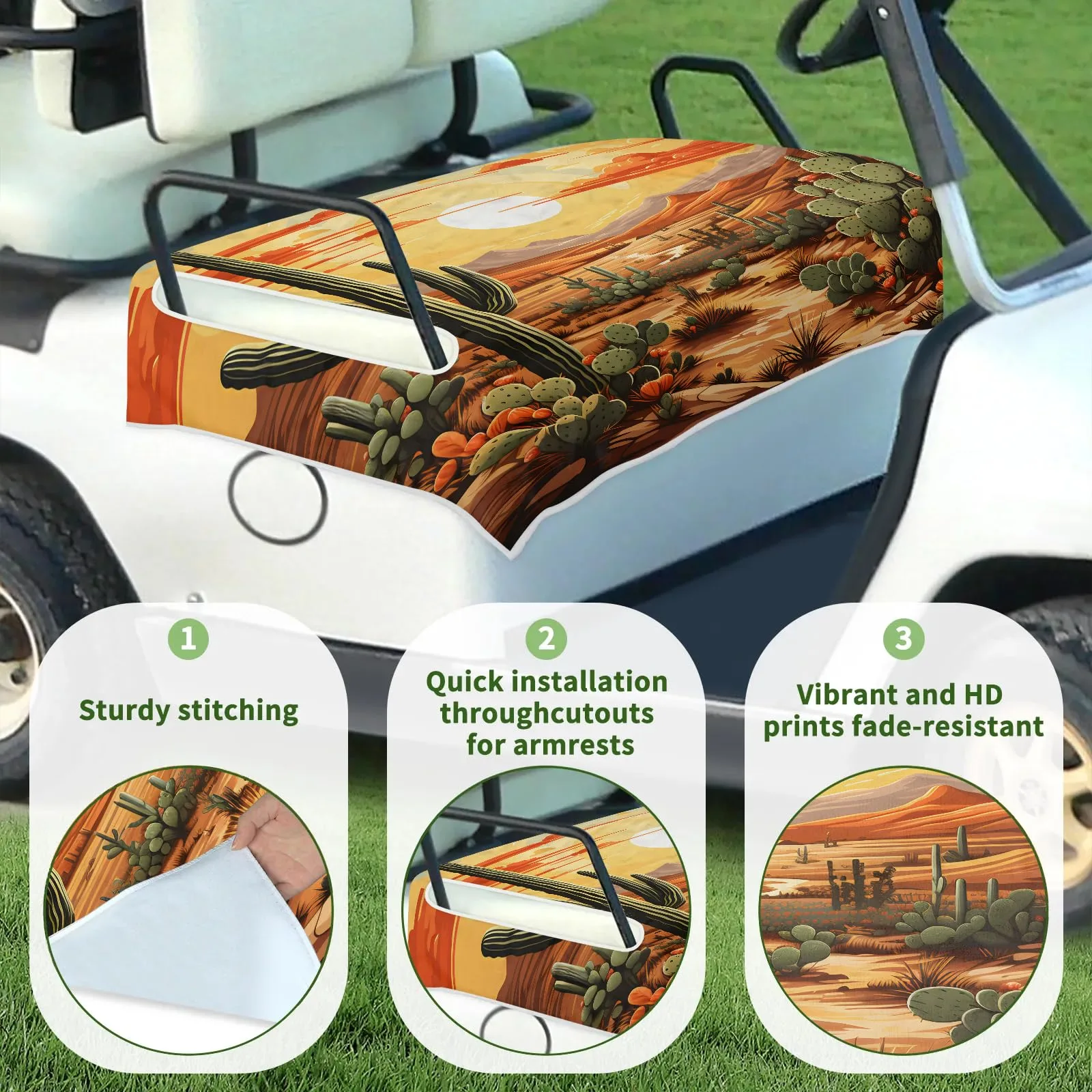 Tiveruda Golf Cart Seat Cover for Double Seats 51 x 31 in image 3