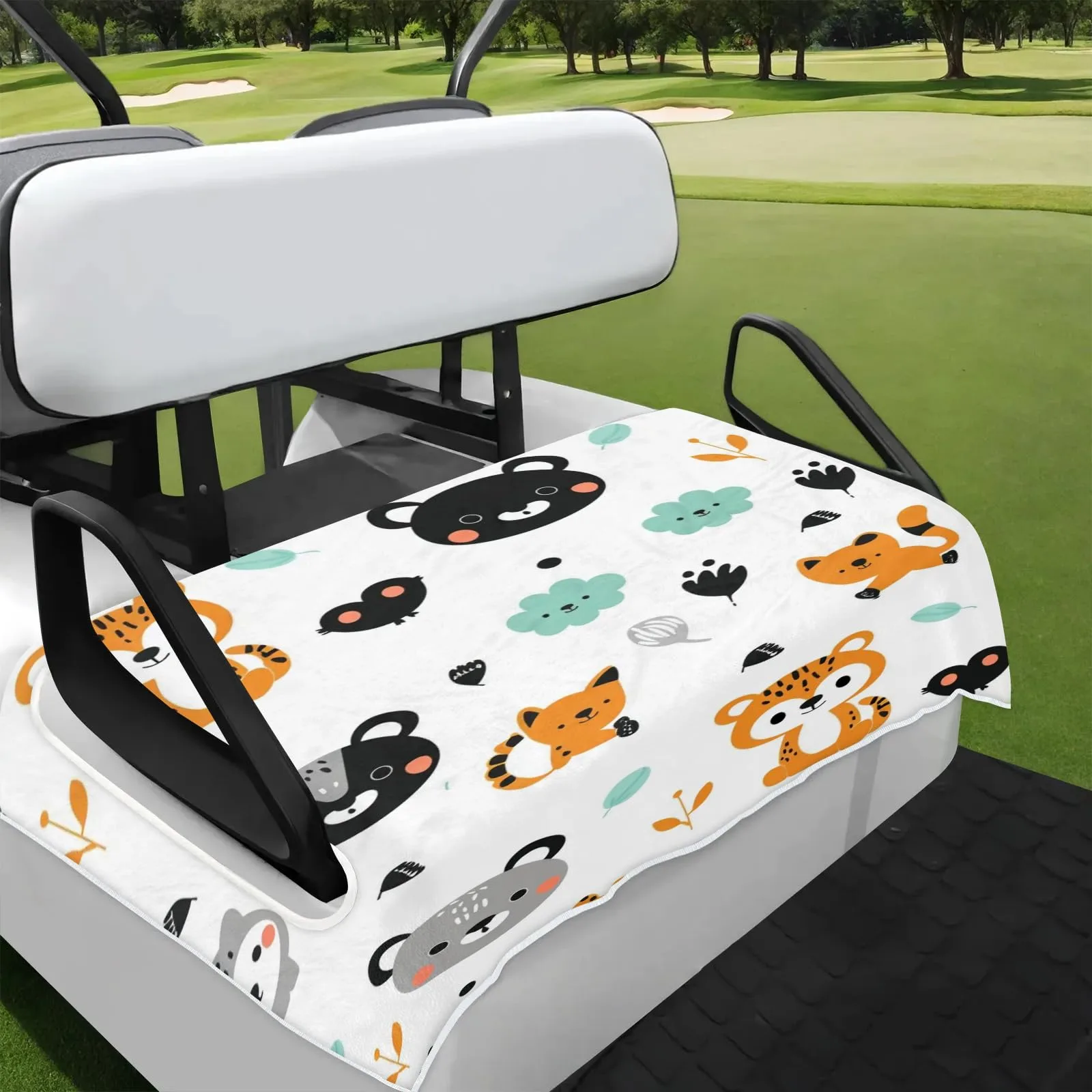 Tiveruda Leopard Golf Cart Seat Cover for Double Seats
