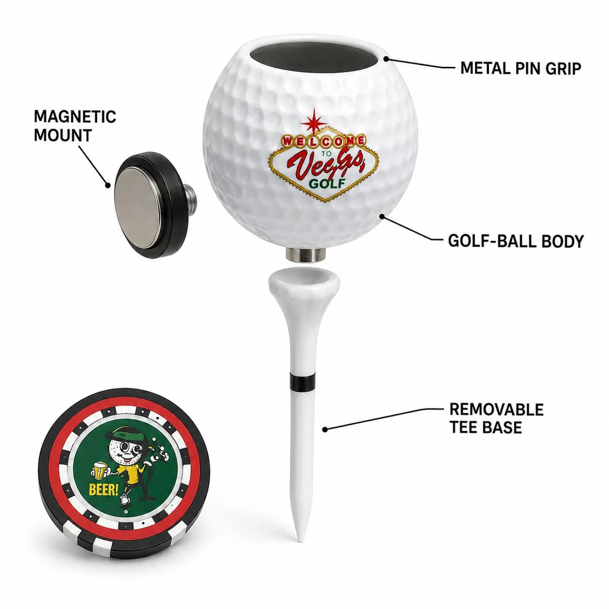 Vegas Golf VGSH Golf Ball Magnetic Cigar Holder for Golf Carts image 2