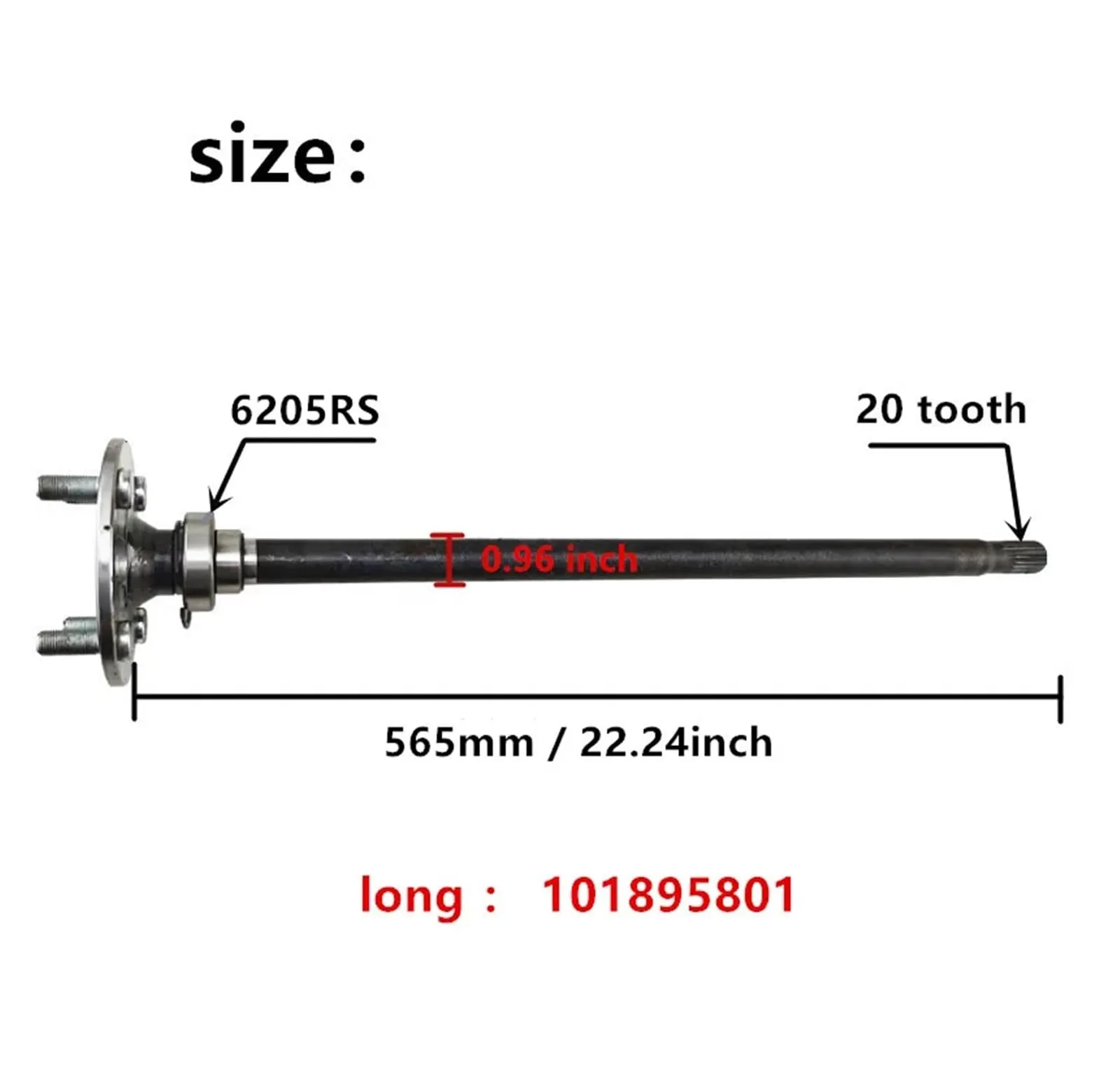Golf Cart Rear Axle Half-Axis Rotation Shaft image 4