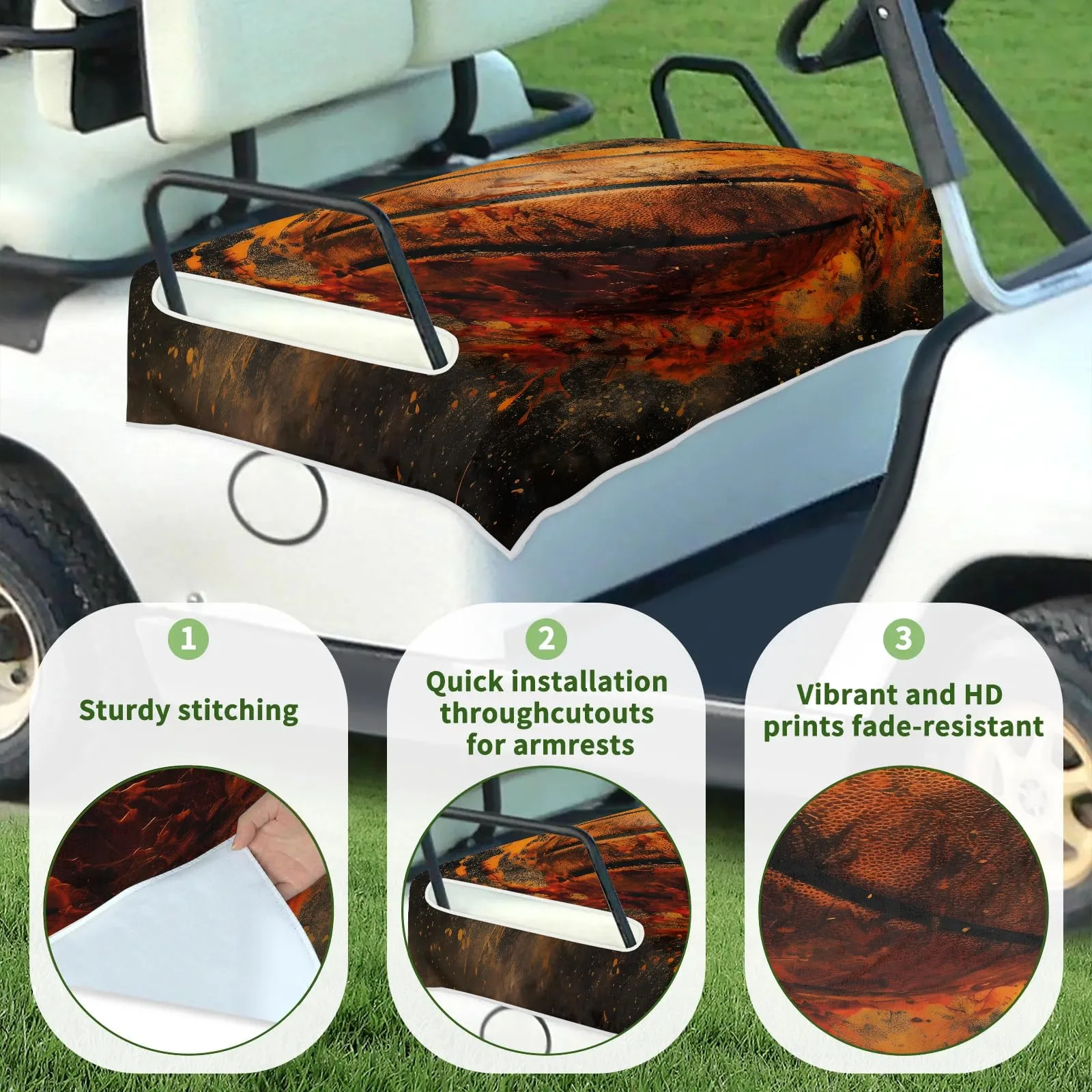 Tiveruda Golf Cart Seat Cover for Double Seats, 51 x 31 in image 3